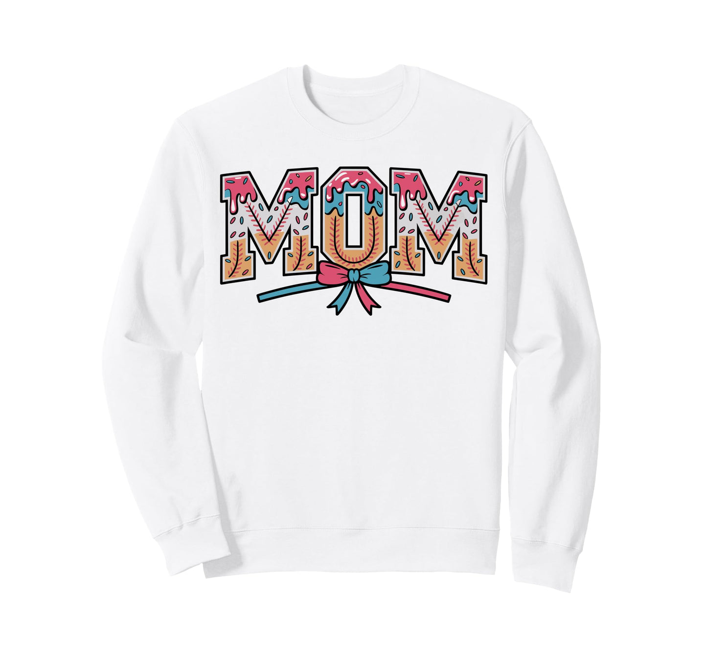 Baseball Mom Coquette Bow Mommy Ice Sweatshirt - Trendy Graphic Men Women - T-Shirt, Sweatshirt, Hoodie