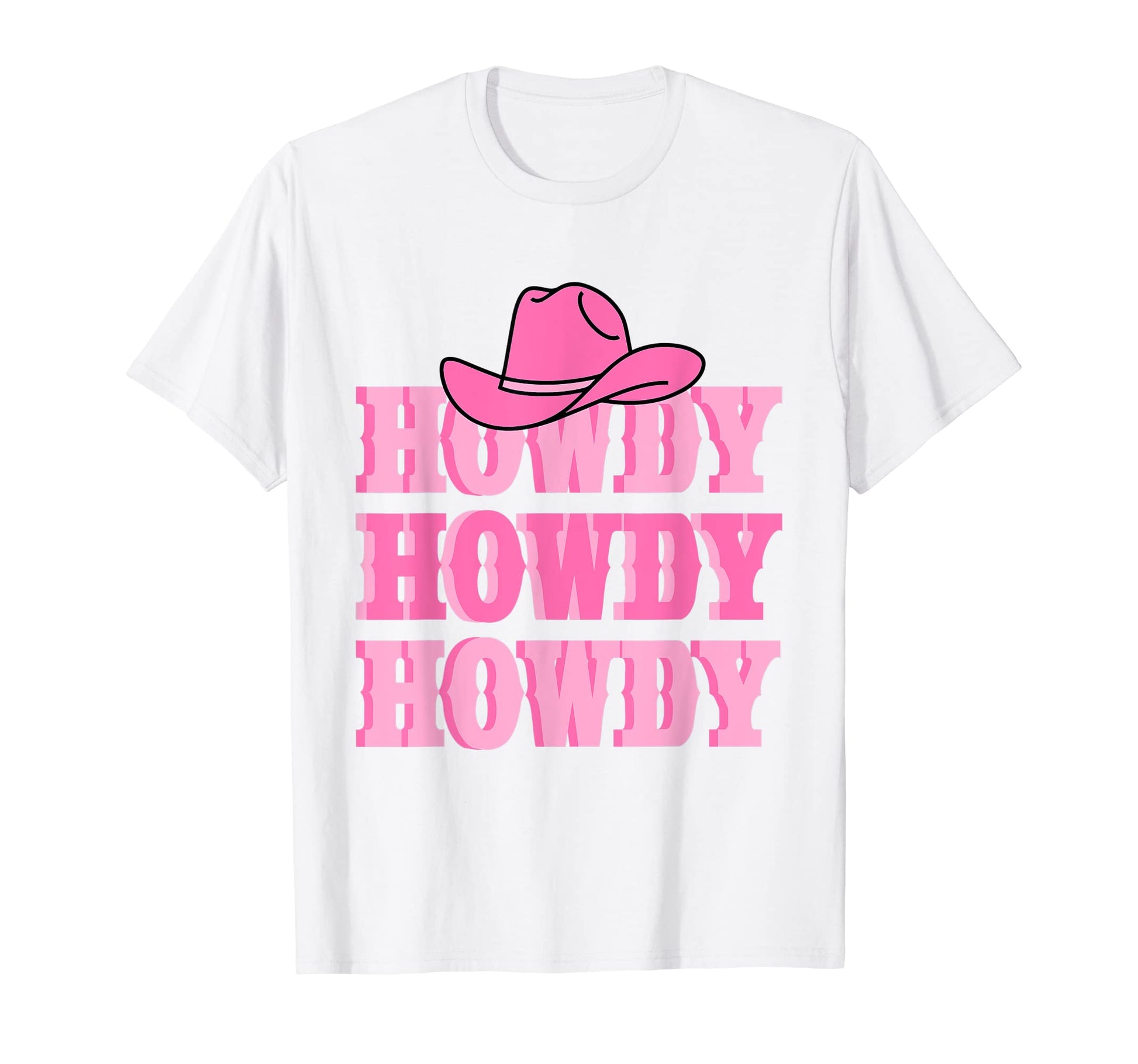 Rodeo White Howdy Western Cowboy Hat T-Shirt - Novelty Apparel for Adults - T-Shirt, Sweatshirt, Hoodie