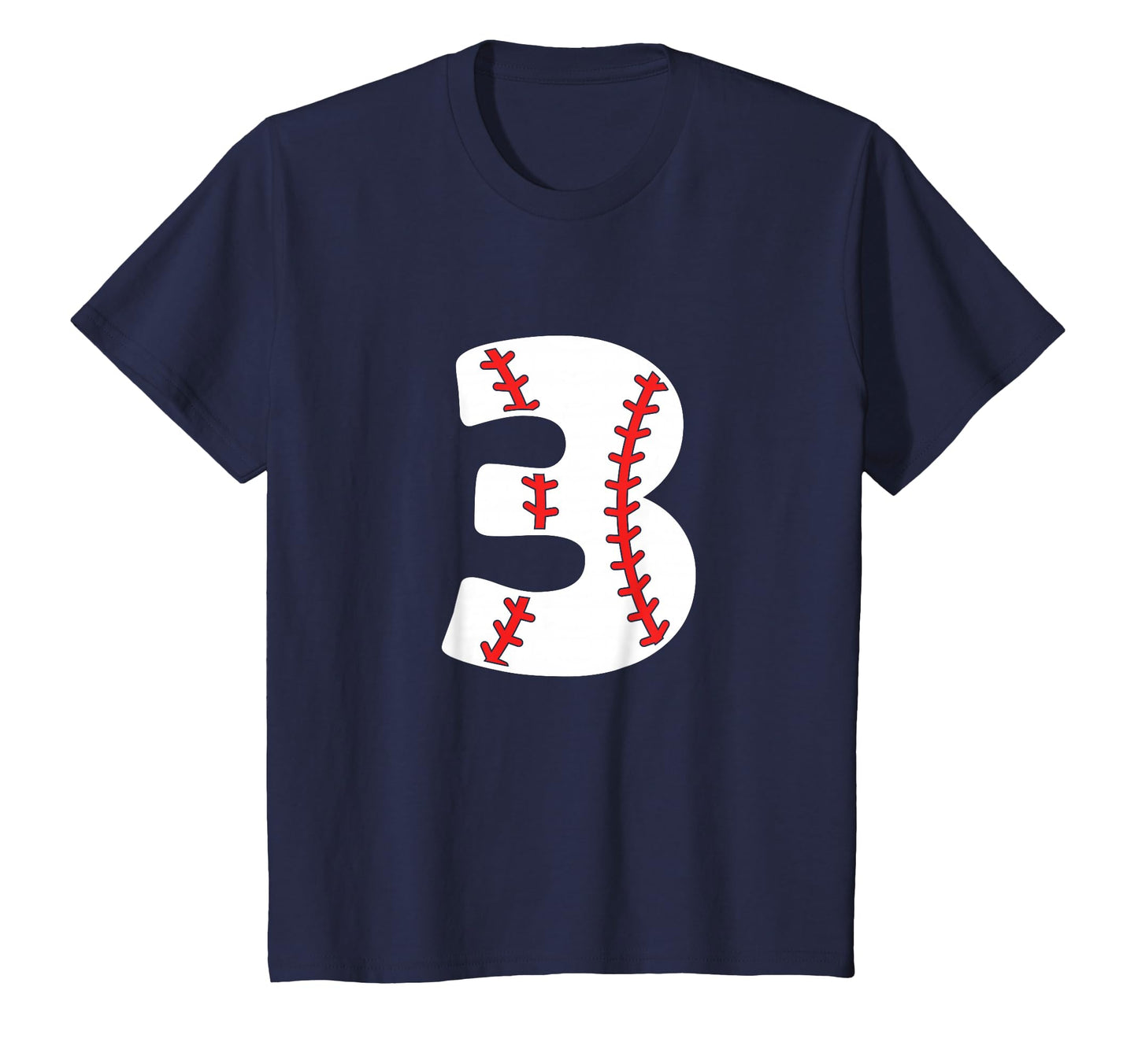 3 Year Old Baseball Birthday 3Rd Birthday T-Shirt - Custom Art Print Unisex - T-Shirt, Sweatshirt, Hoodie