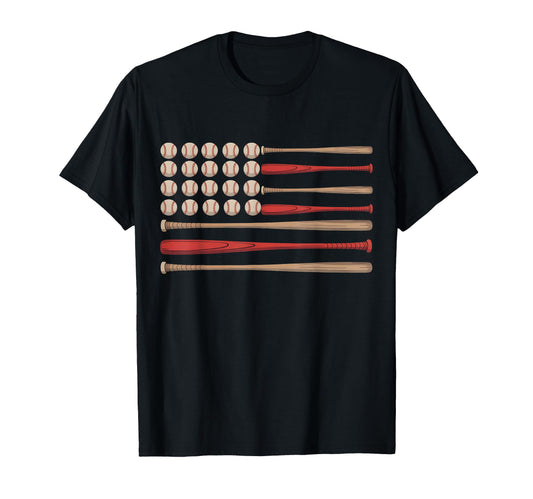 American Flag Baseball 4Th July T-Shirt - Minimalist Print Unisex - T-Shirt, Sweatshirt, Hoodie
