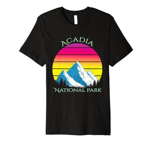 Acadia National Park Mountain Hiking T-Shirt - Minimalist Print for Adults - T-Shirt, Sweatshirt, Hoodie