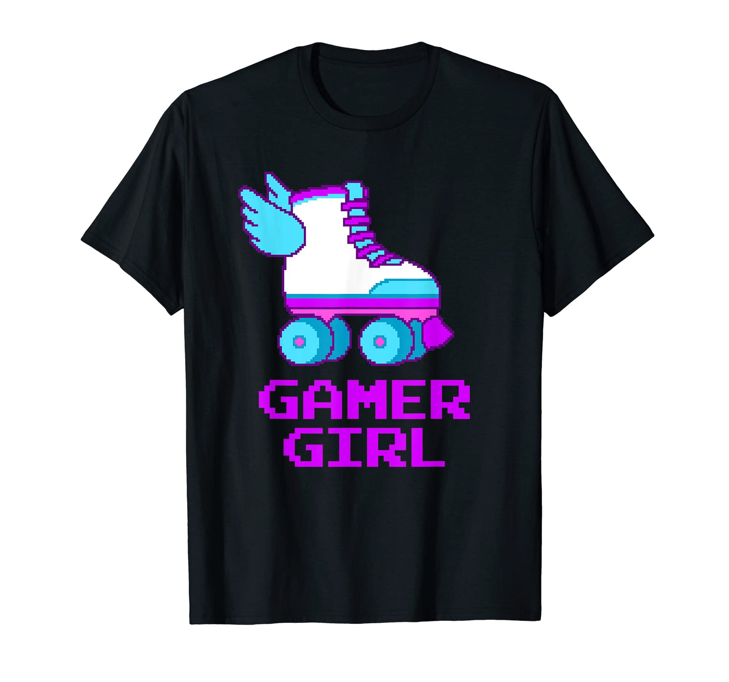 Gamer Gift 8 Bit Roller Skates Video T-Shirt - Novelty Apparel for Adults - T-Shirt, Sweatshirt, Hoodie