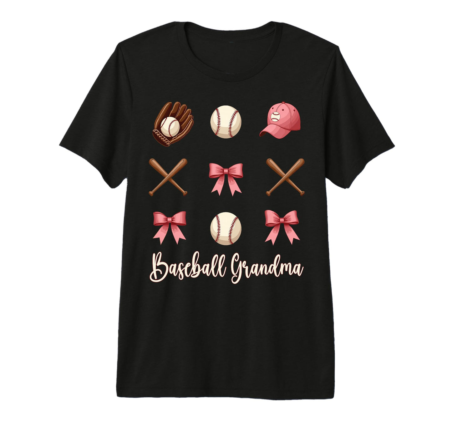 Baseball Grandma Funny Coquette Bow T-Shirt - Graphic Print Men Women - T-Shirt, Sweatshirt, Hoodie