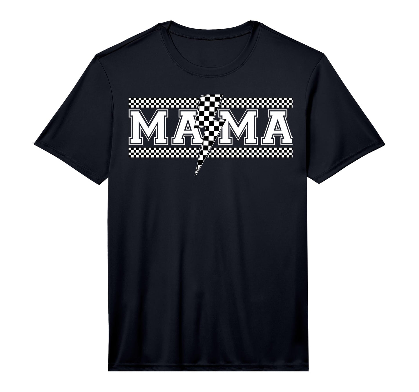 Mens Mama Lightning Bolt Checkered T-Shirt - Fun Novelty Design Men Women - T-Shirt, Sweatshirt, Hoodie