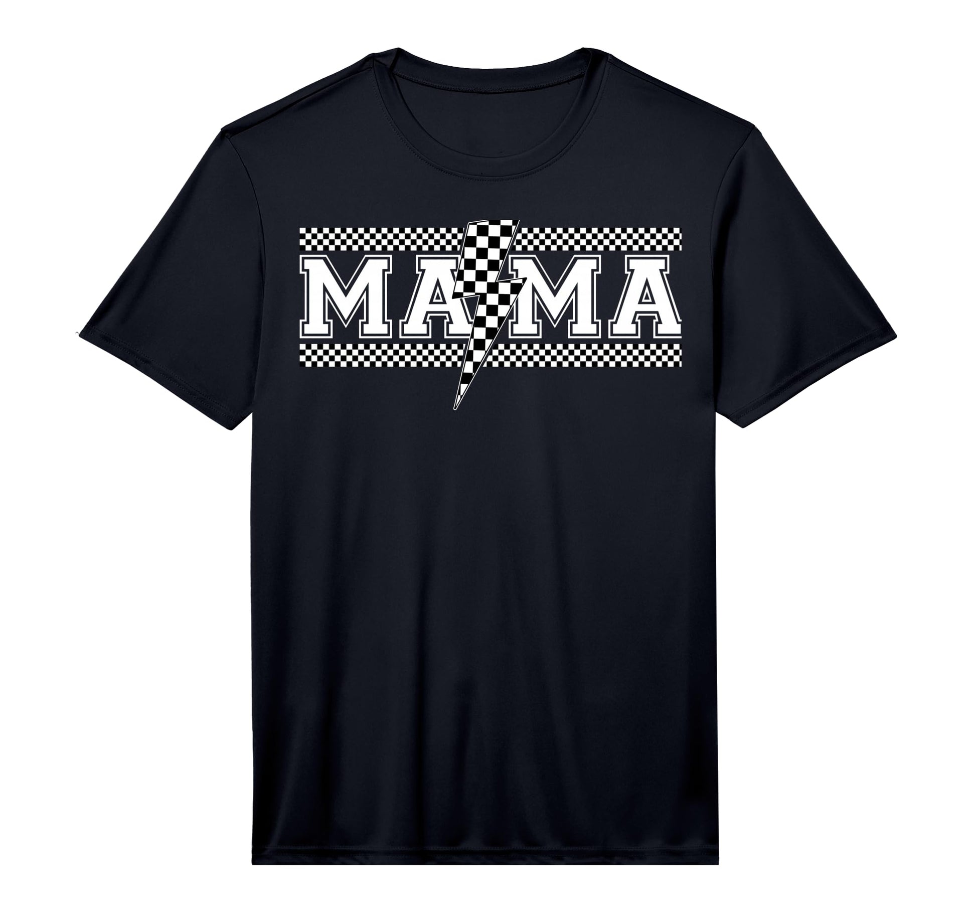 Mens Mama Lightning Bolt Checkered T-Shirt - Fun Novelty Design Men Women - T-Shirt, Sweatshirt, Hoodie