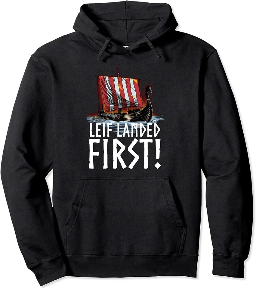 Leif Landed First Viking Longship - Adult & Kids T-Shirts, Sweatshirts & Hoodies apparel design preview 1