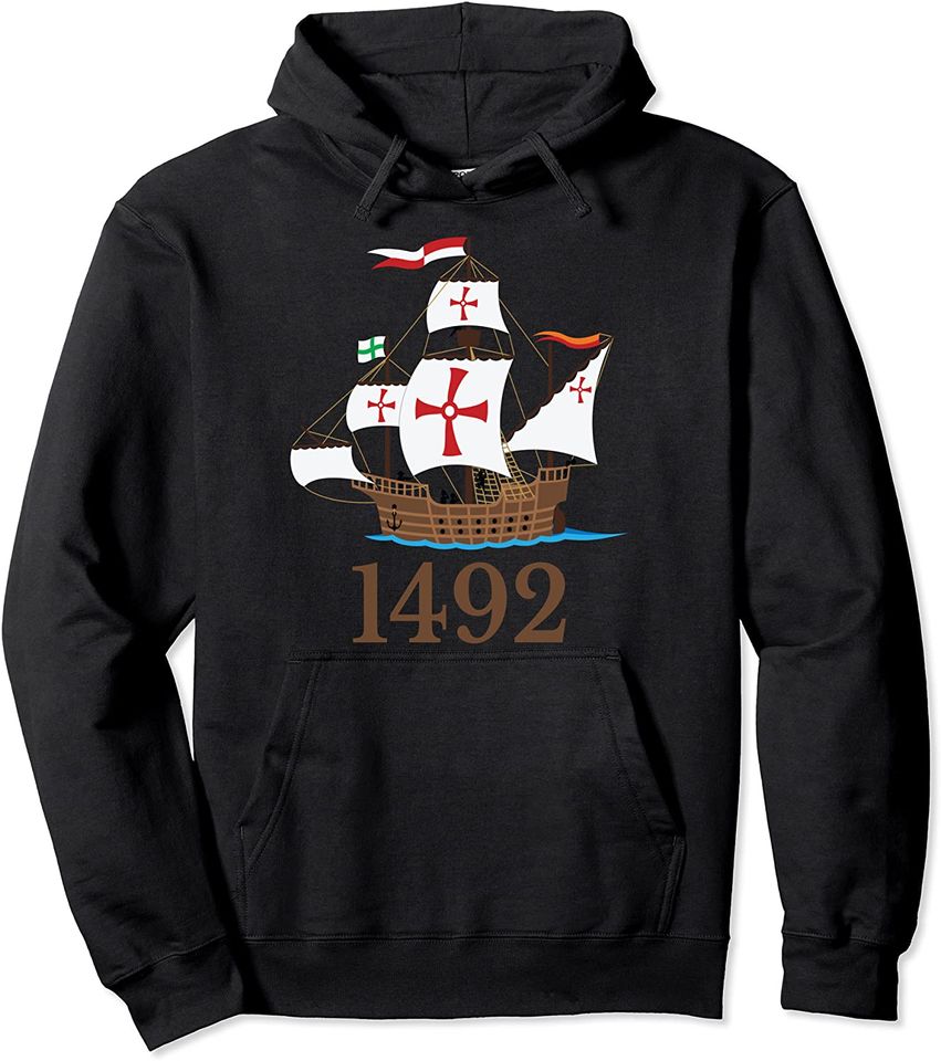 1492 Nautical Ship Columbus Day Sailing Holiday Gift - Adult & Kids T-Shirts, Sweatshirts & Hoodies apparel design preview 1