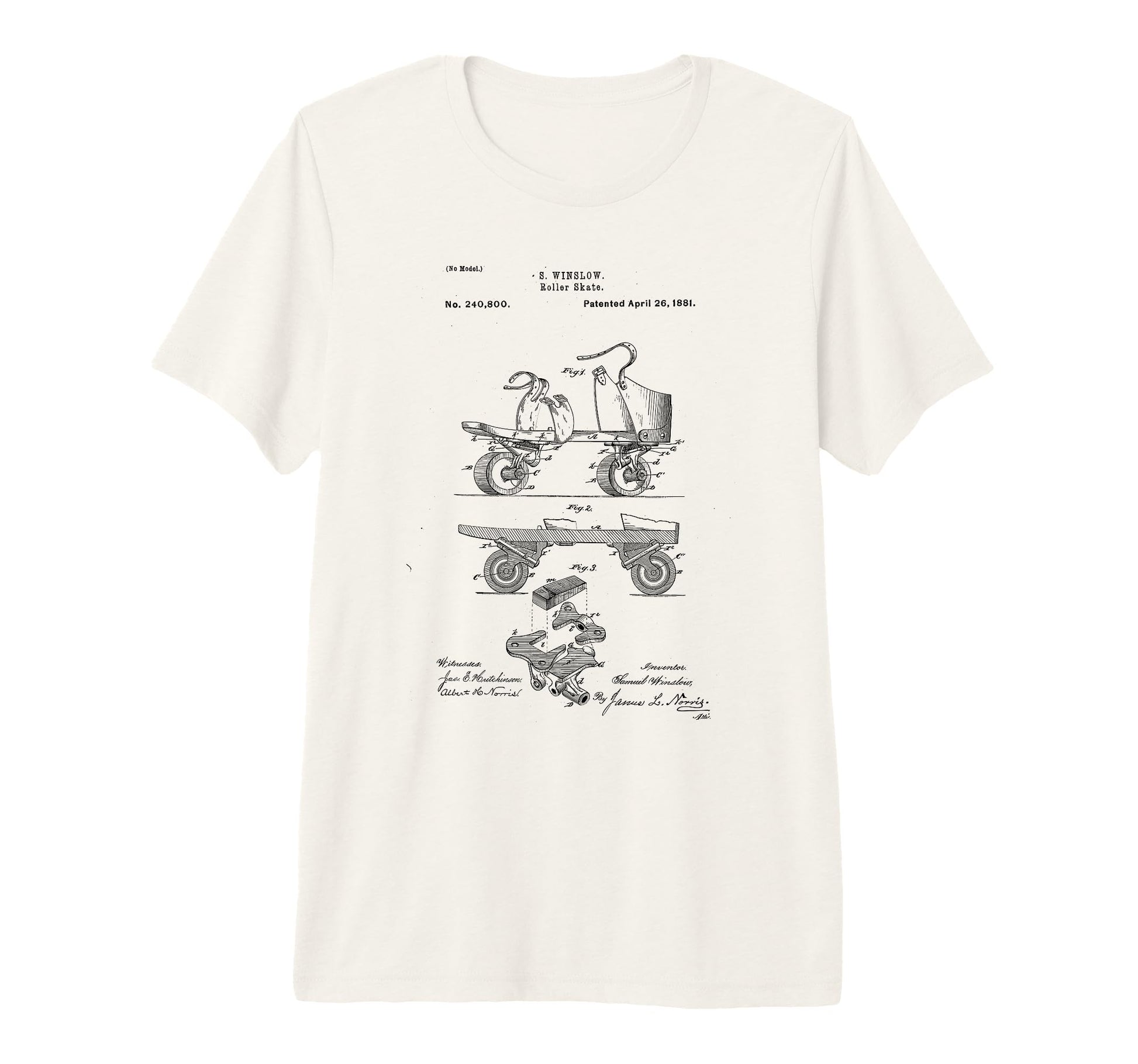 Roller Skate Patent Blueprint Roller T-Shirt - Trendy Graphic Unisex - T-Shirt, Sweatshirt, Hoodie