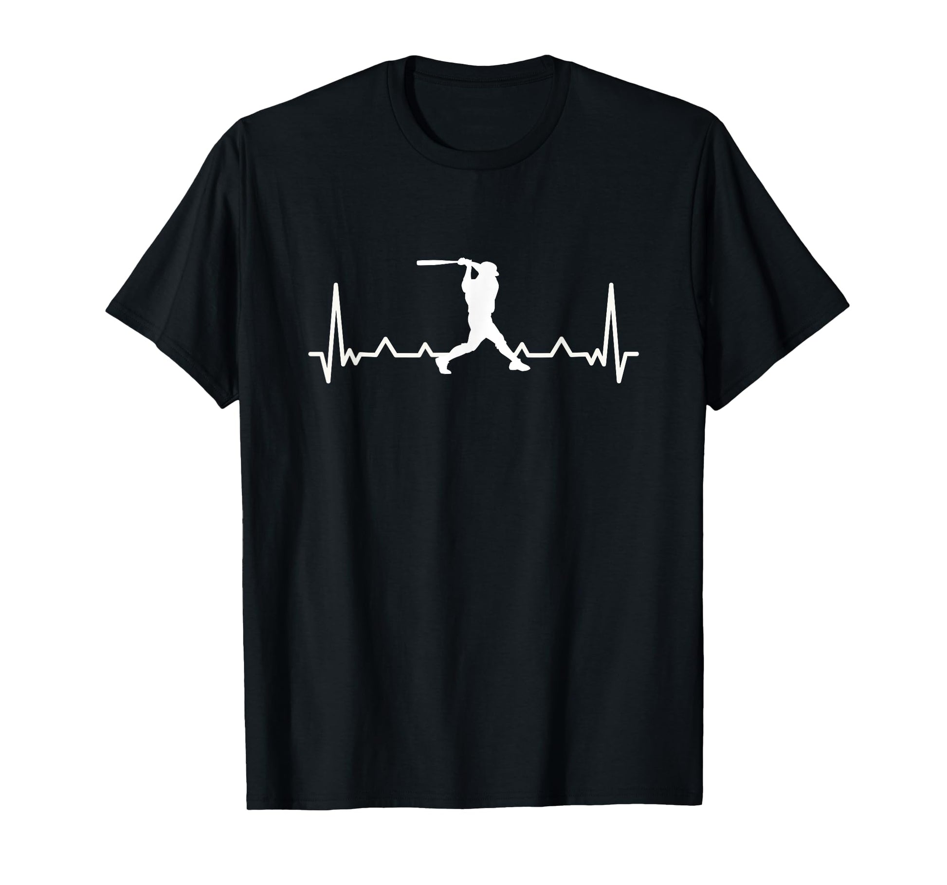 Baseball Heartbeat Heart Ecg Baseball T-Shirt - Graphic Print Men Women - T-Shirt, Sweatshirt, Hoodie