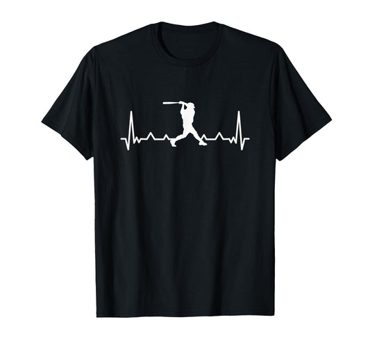 Baseball Heartbeat Heart Ecg Baseball T-Shirt - Graphic Print Men Women - T-Shirt, Sweatshirt, Hoodie