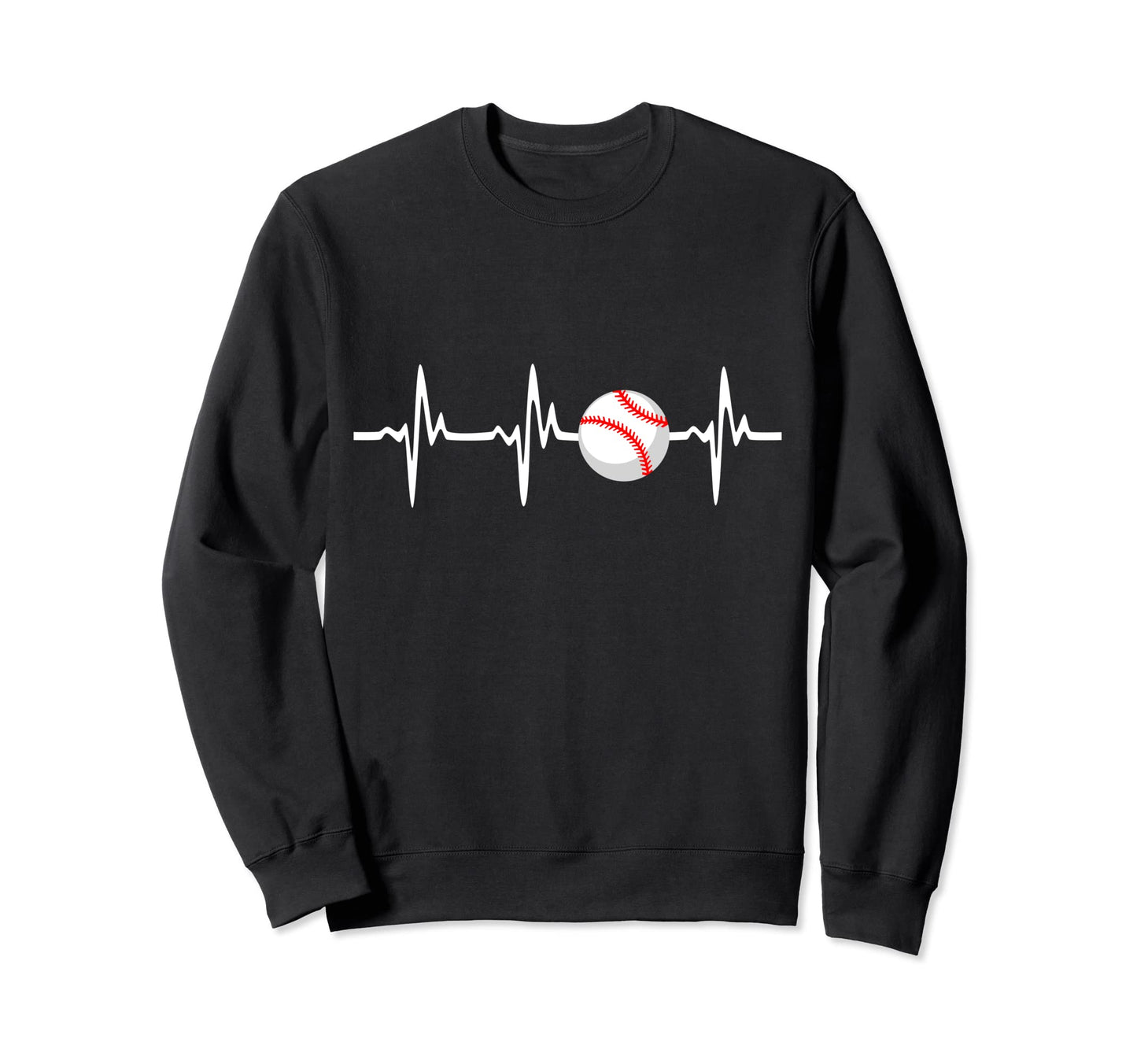 Baseball Heartbeat Baseball Team Sweatshirt - Unique Graphic for Adults - T-Shirt, Sweatshirt, Hoodie