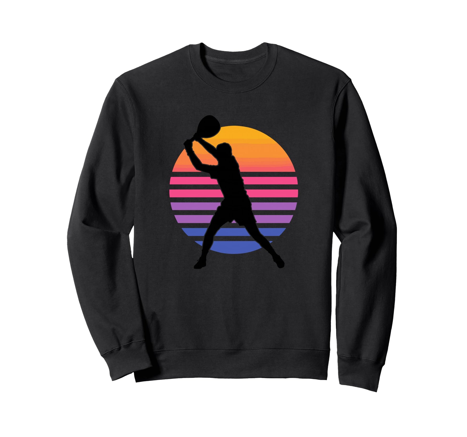 80S Padel Player Sunset Synthwave Sweatshirt - Graphic Print Men Women - T-Shirt, Sweatshirt, Hoodie