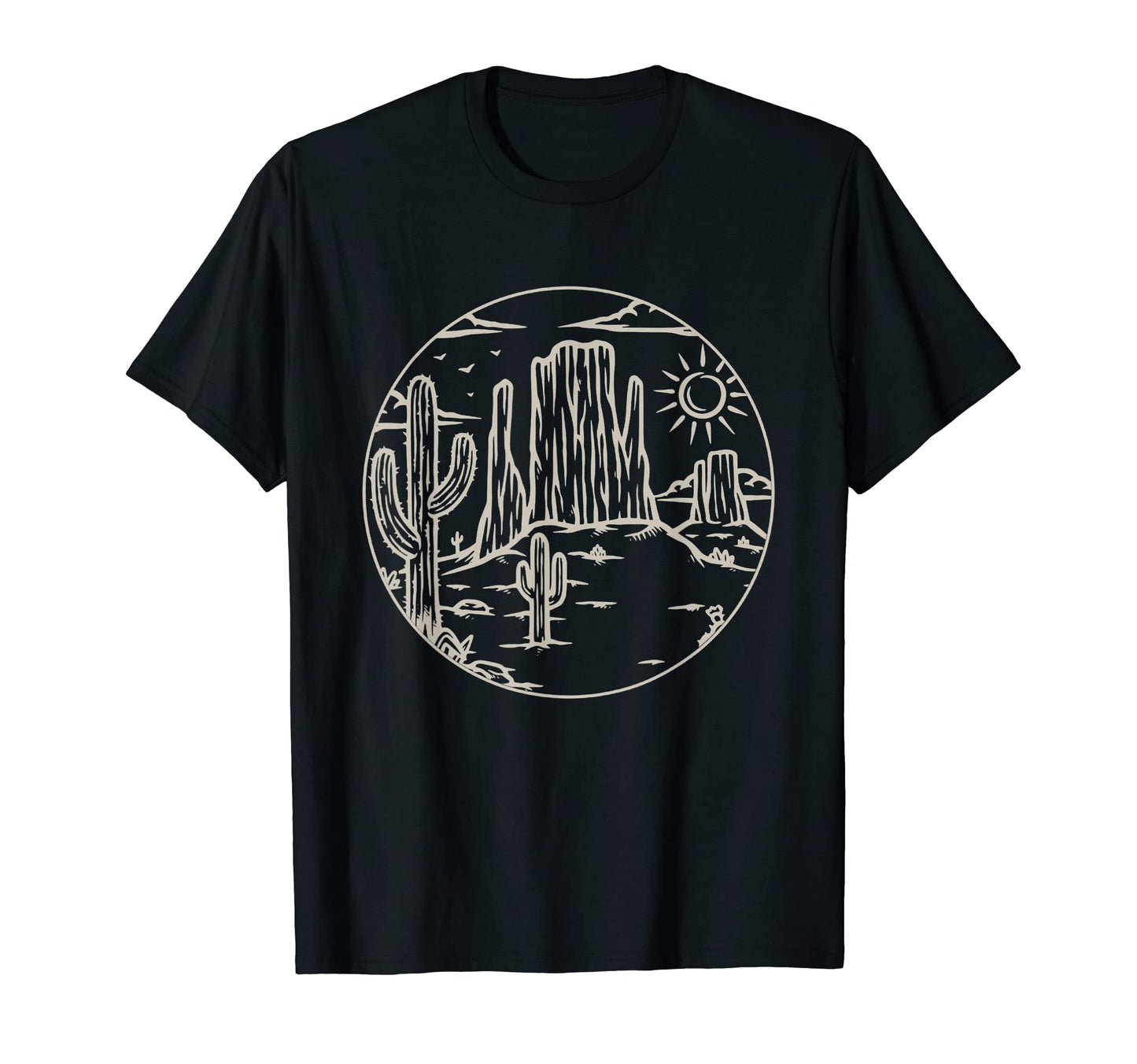 Western Landscape Desert Plant Cactus T-Shirt - Graphic Print Men Women - T-Shirt, Sweatshirt, Hoodie
