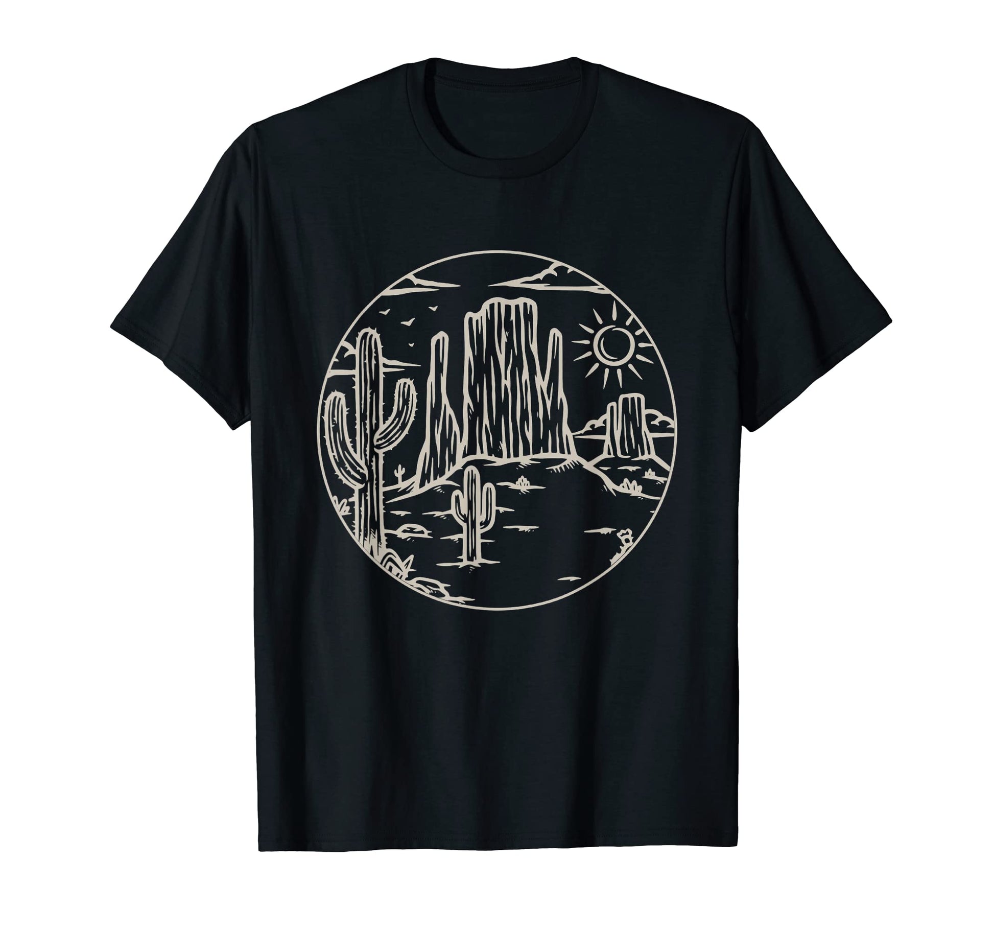 Western Landscape Desert Plant Cactus T-Shirt - Graphic Print Men Women - T-Shirt, Sweatshirt, Hoodie