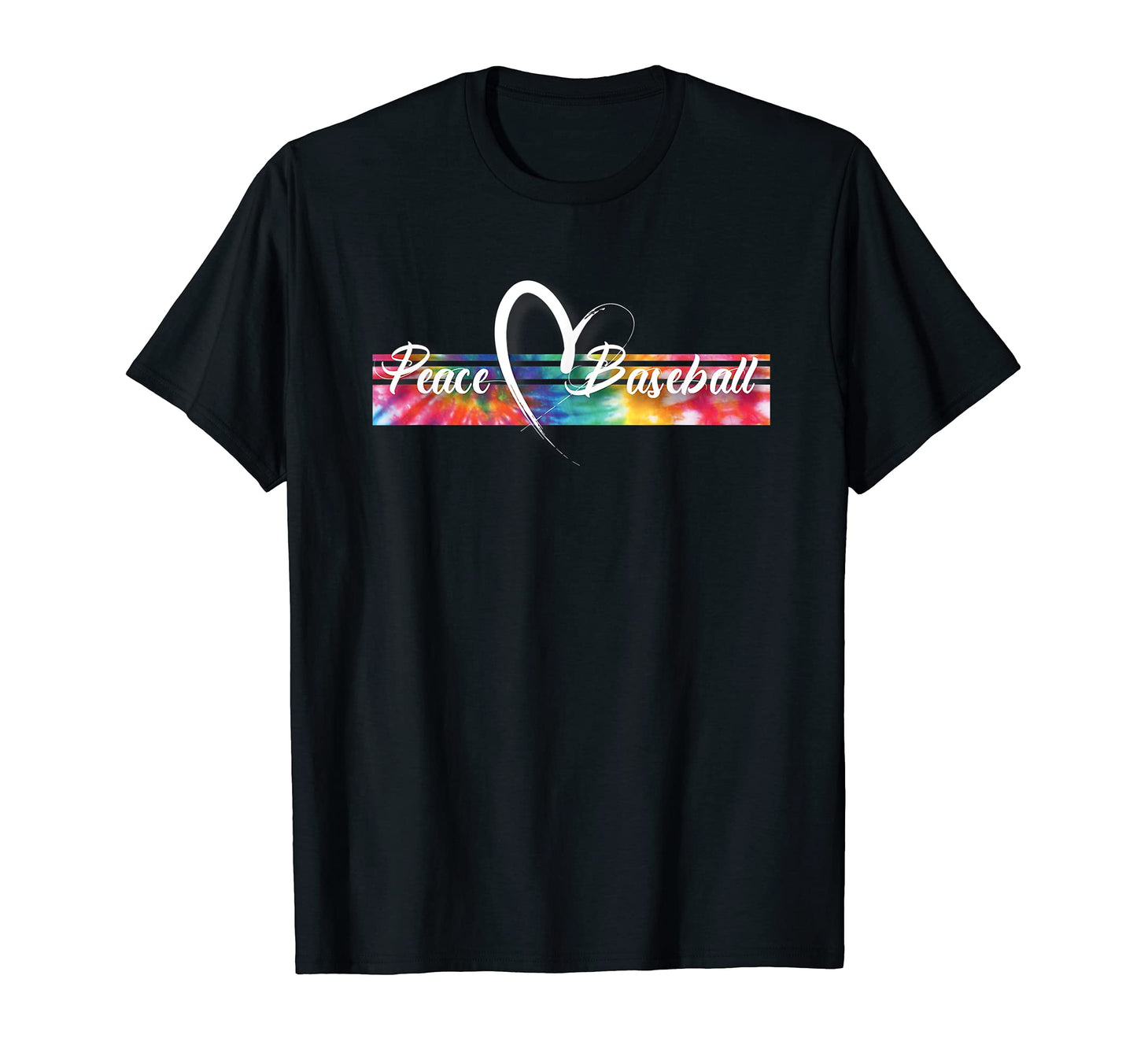Peace Love Baseball Tie Dye Inspired T-Shirt - Custom Art Print Unisex - T-Shirt, Sweatshirt, Hoodie