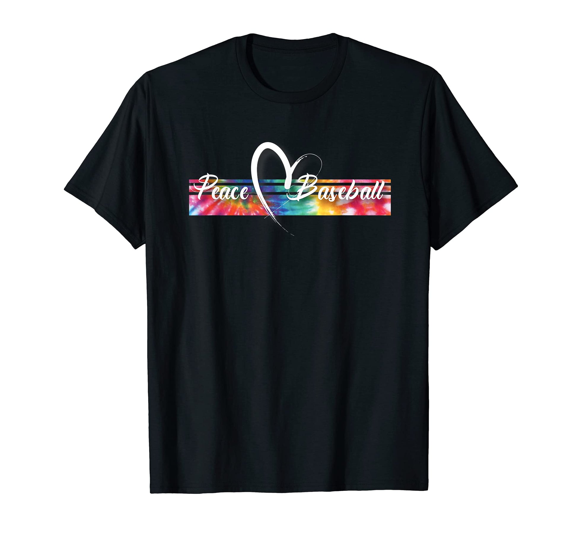 Peace Love Baseball Tie Dye Inspired T-Shirt - Custom Art Print Unisex - T-Shirt, Sweatshirt, Hoodie