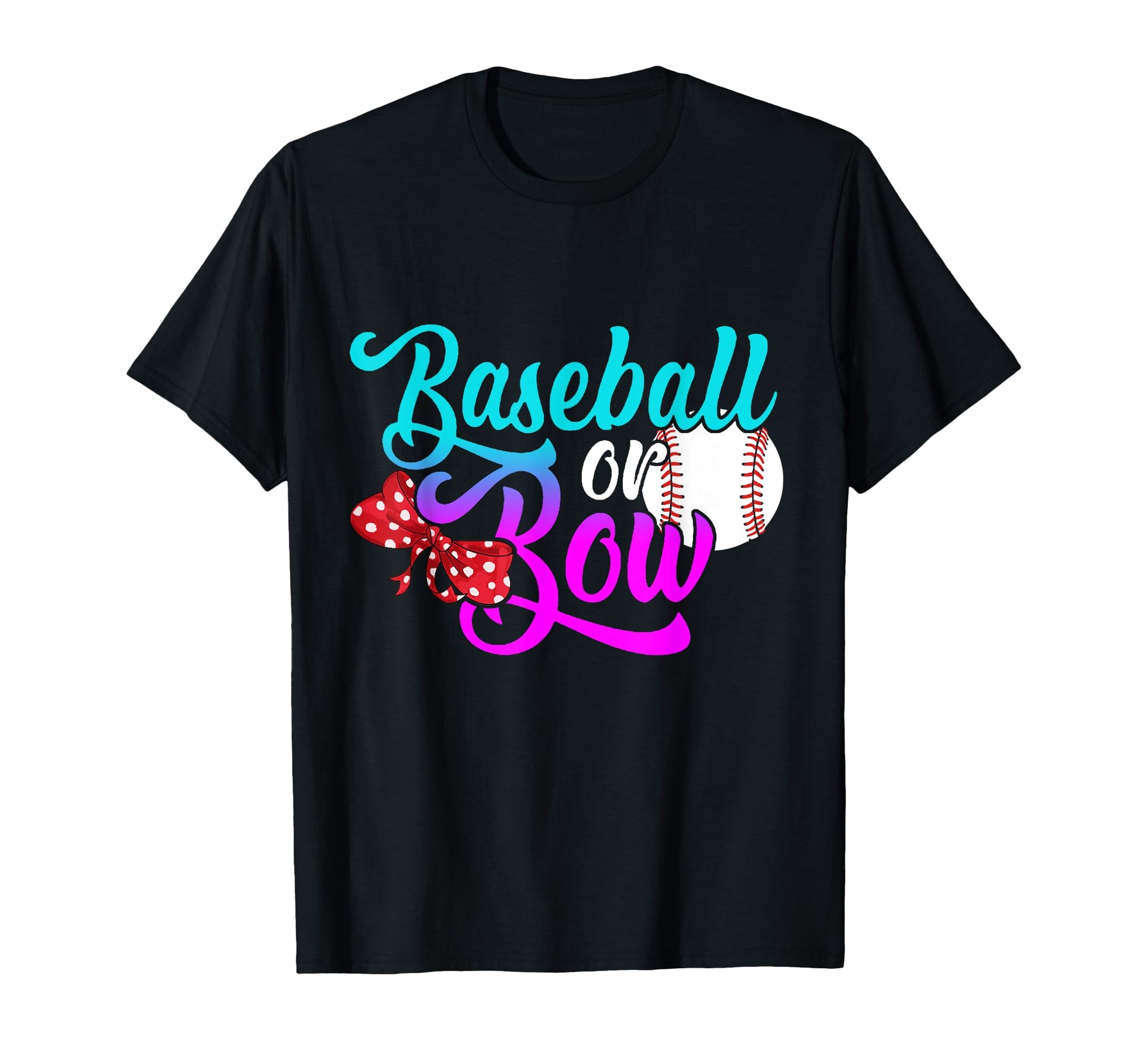 Baseball Or Bow Gender Reveal Party T-Shirt - Unique Graphic Unisex - T-Shirt, Sweatshirt, Hoodie