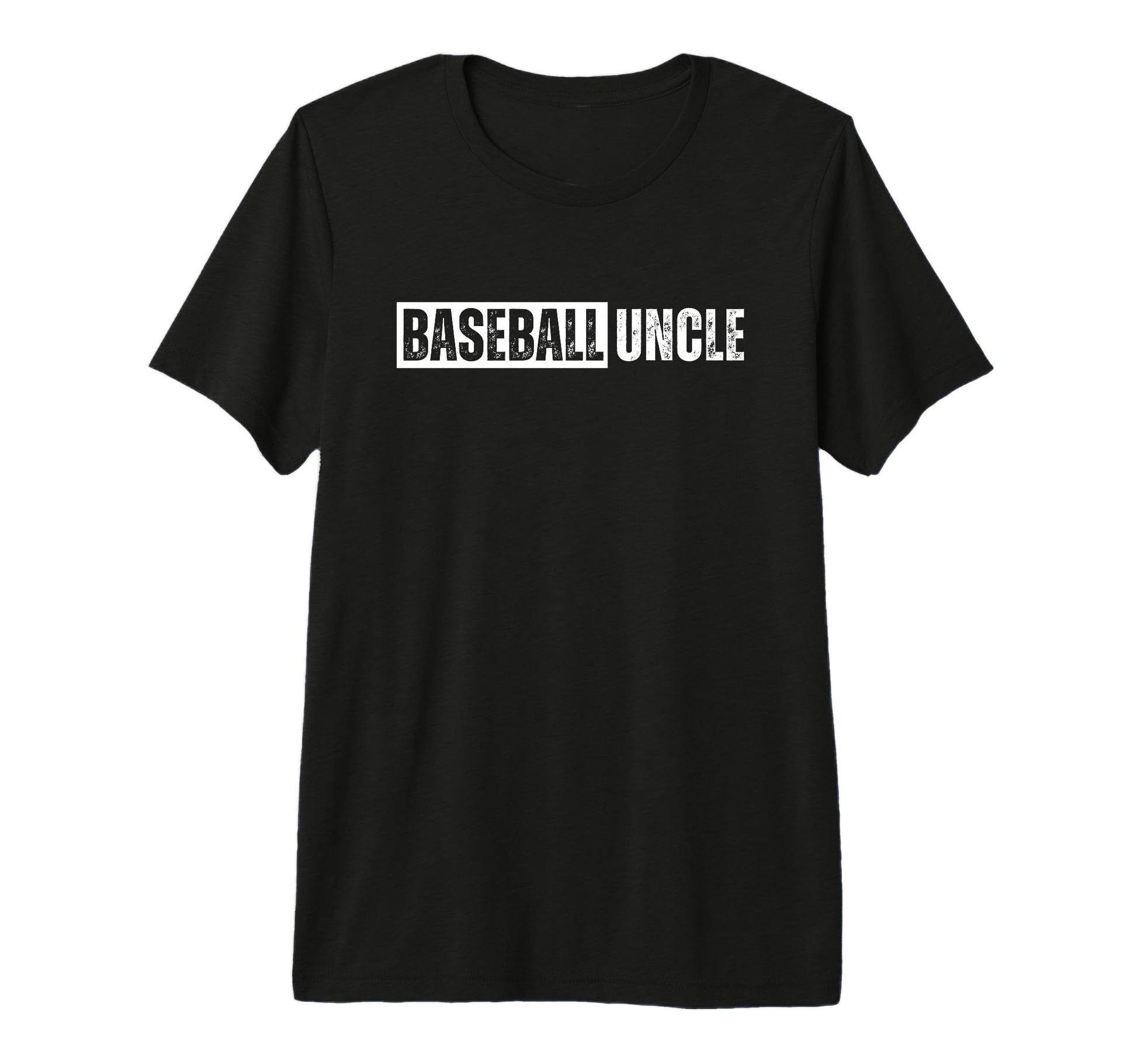 Mens Baseball Uncle Distressed Tri T-Shirt - Minimalist Print for Adults - T-Shirt, Sweatshirt, Hoodie