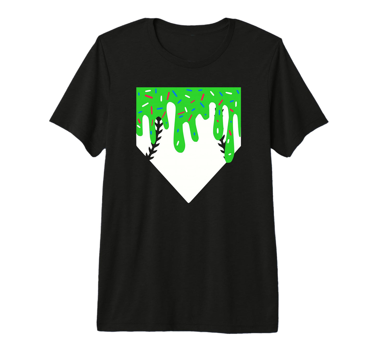 Funny Baseball Home Plate Ice Cream T-Shirt - Unique Graphic Men Women - T-Shirt, Sweatshirt, Hoodie