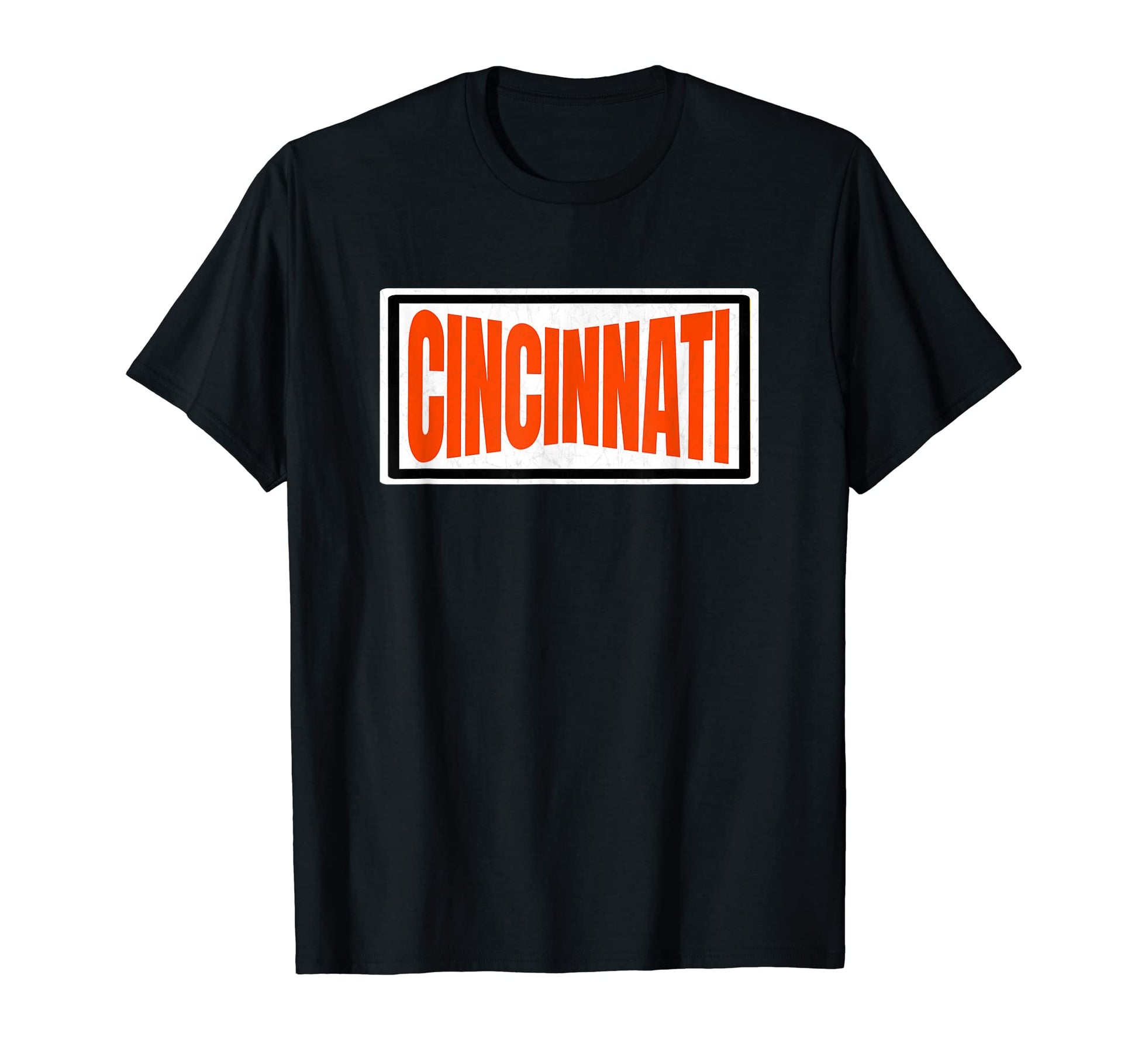 Cincinnati Orange Black Striped Cincinnati T-Shirt - Graphic Print Unisex - T-Shirt, Sweatshirt, Hoodie