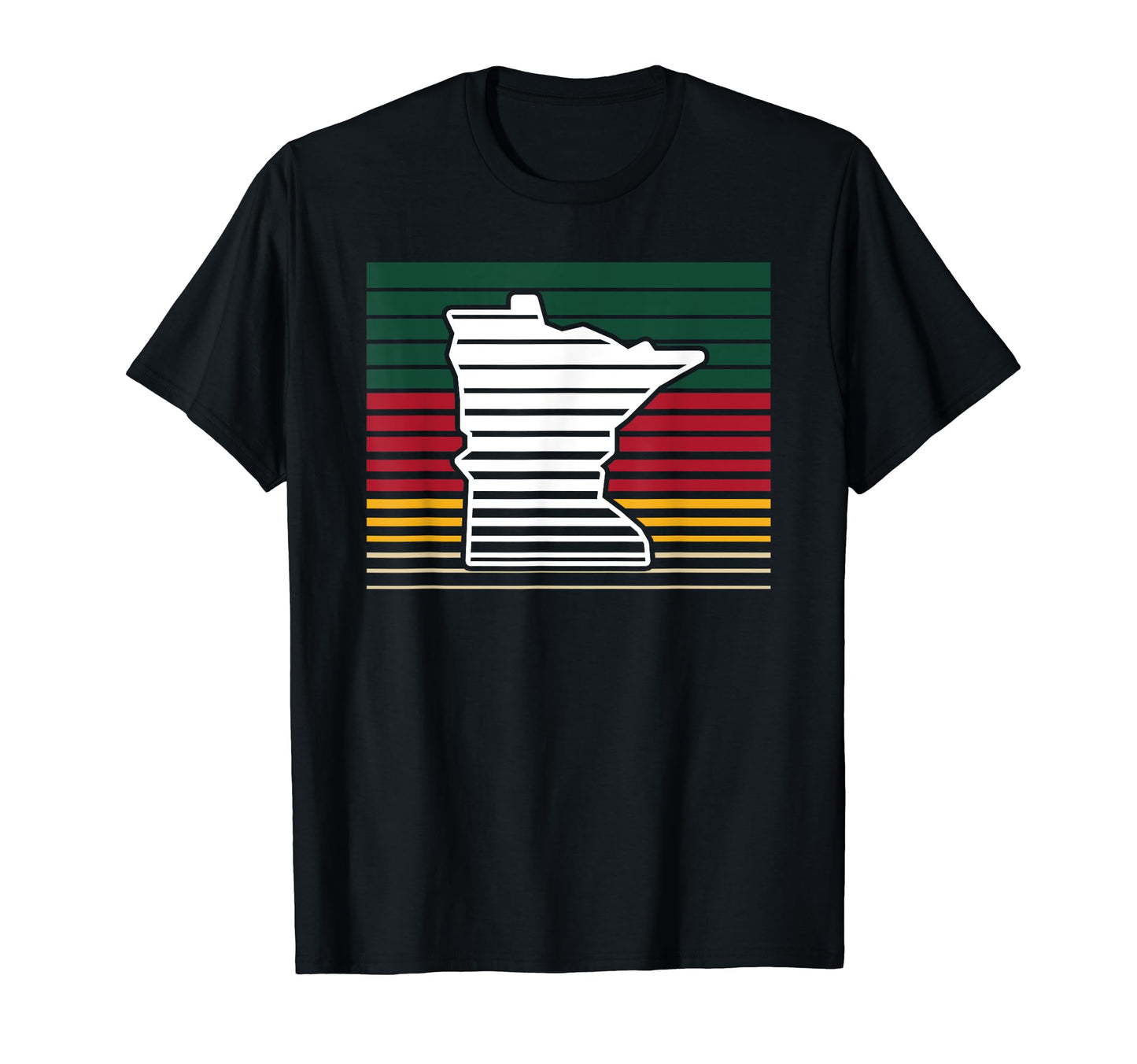 Minnesota Gradient Stripes Outline T-Shirt - Fun Novelty Design for Adults - T-Shirt, Sweatshirt, Hoodie
