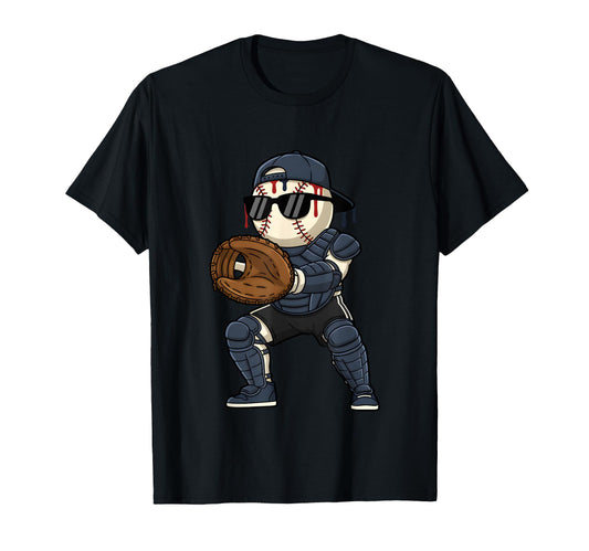 Baseball Catcher Horror Skull Player T-Shirt - Fun Novelty Design Unisex - T-Shirt, Sweatshirt, Hoodie