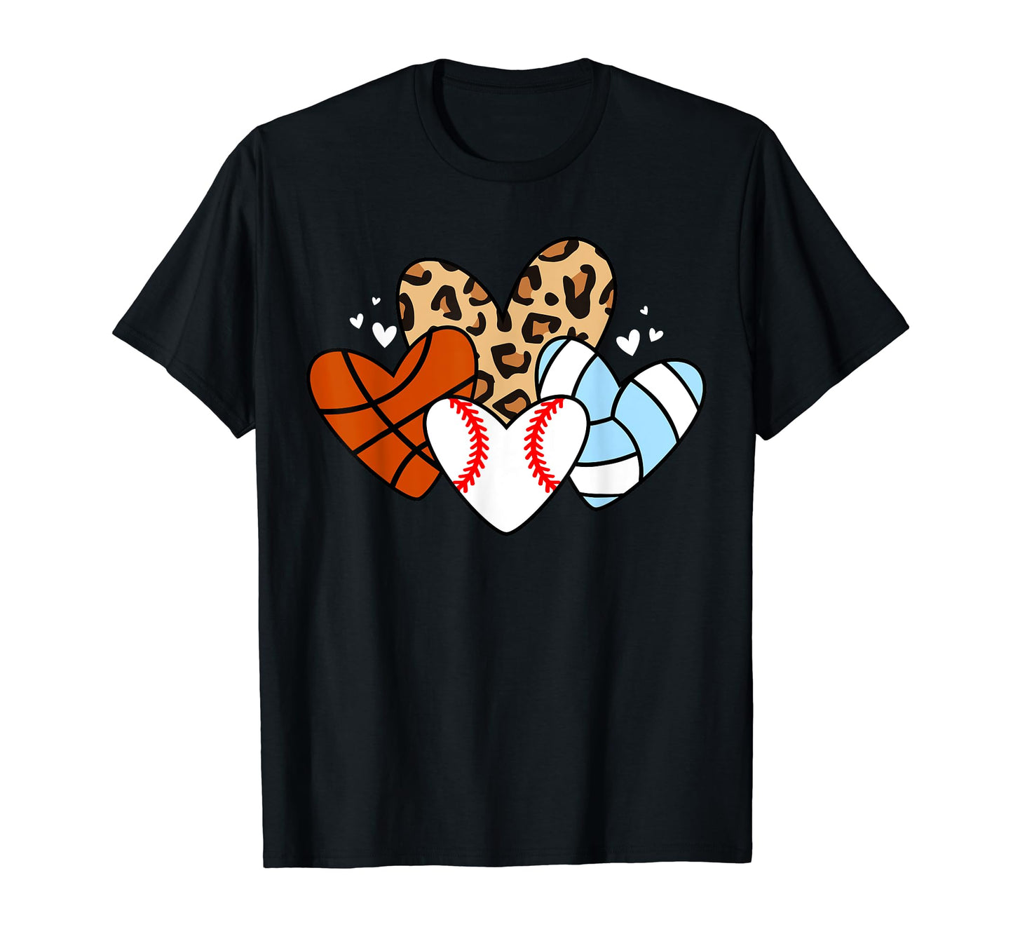 Baseball Volleyball Basketball Heart T-Shirt - Minimalist Print Men Women - T-Shirt, Sweatshirt, Hoodie