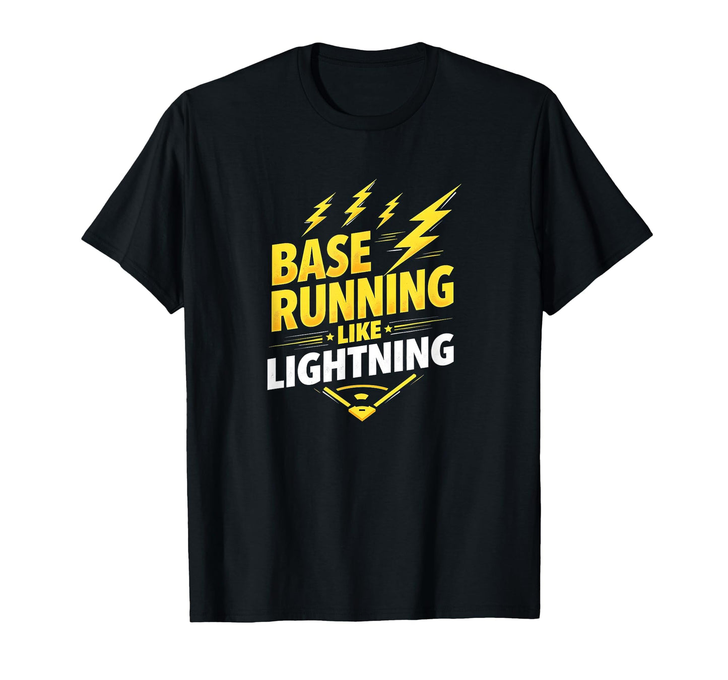 Base Running Like Lightning Baseball T-Shirt - Graphic Print Unisex - T-Shirt, Sweatshirt, Hoodie