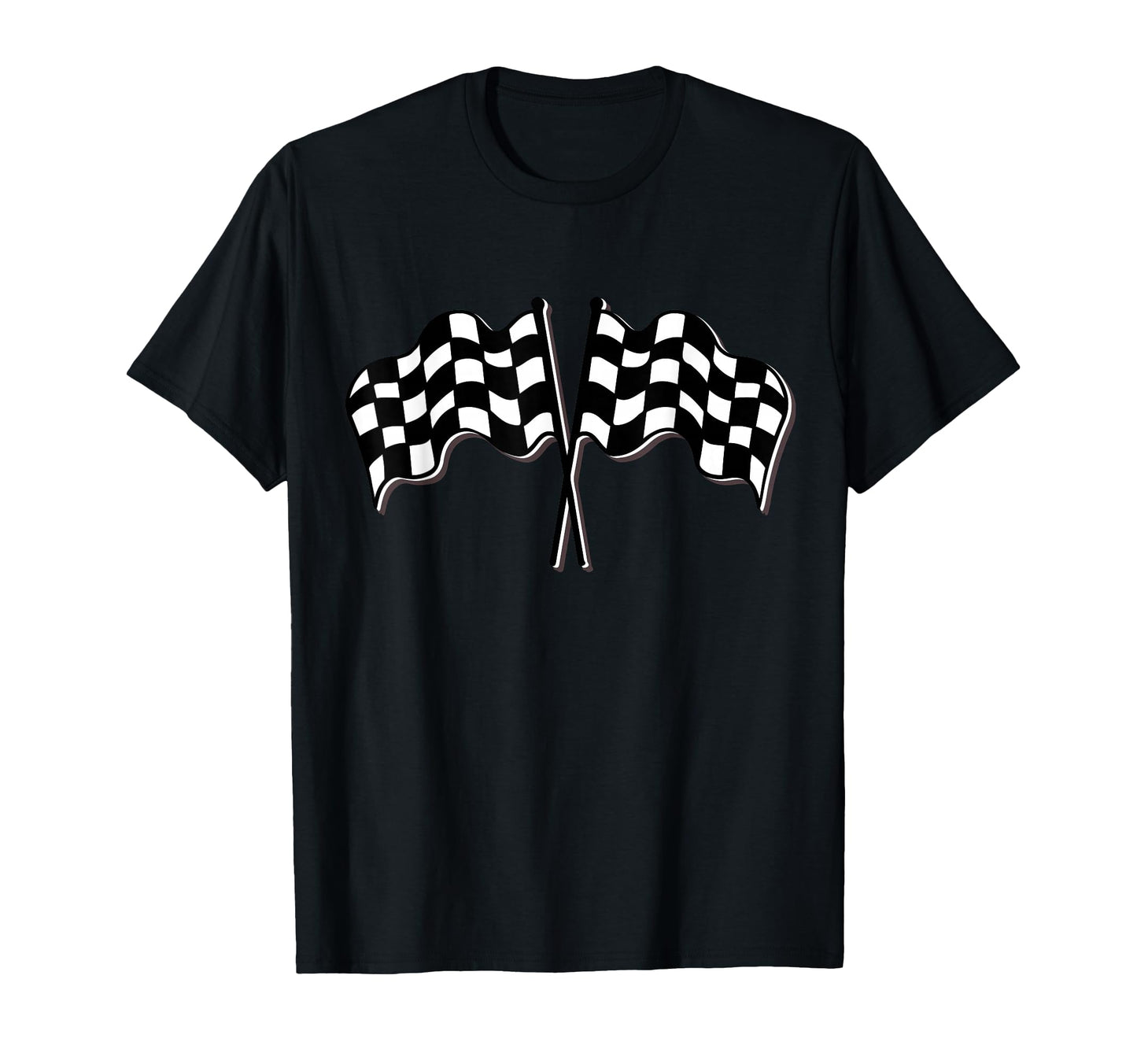Racing Car Checkered Finish Line Flag T-Shirt - Trendy Graphic Unisex - T-Shirt, Sweatshirt, Hoodie