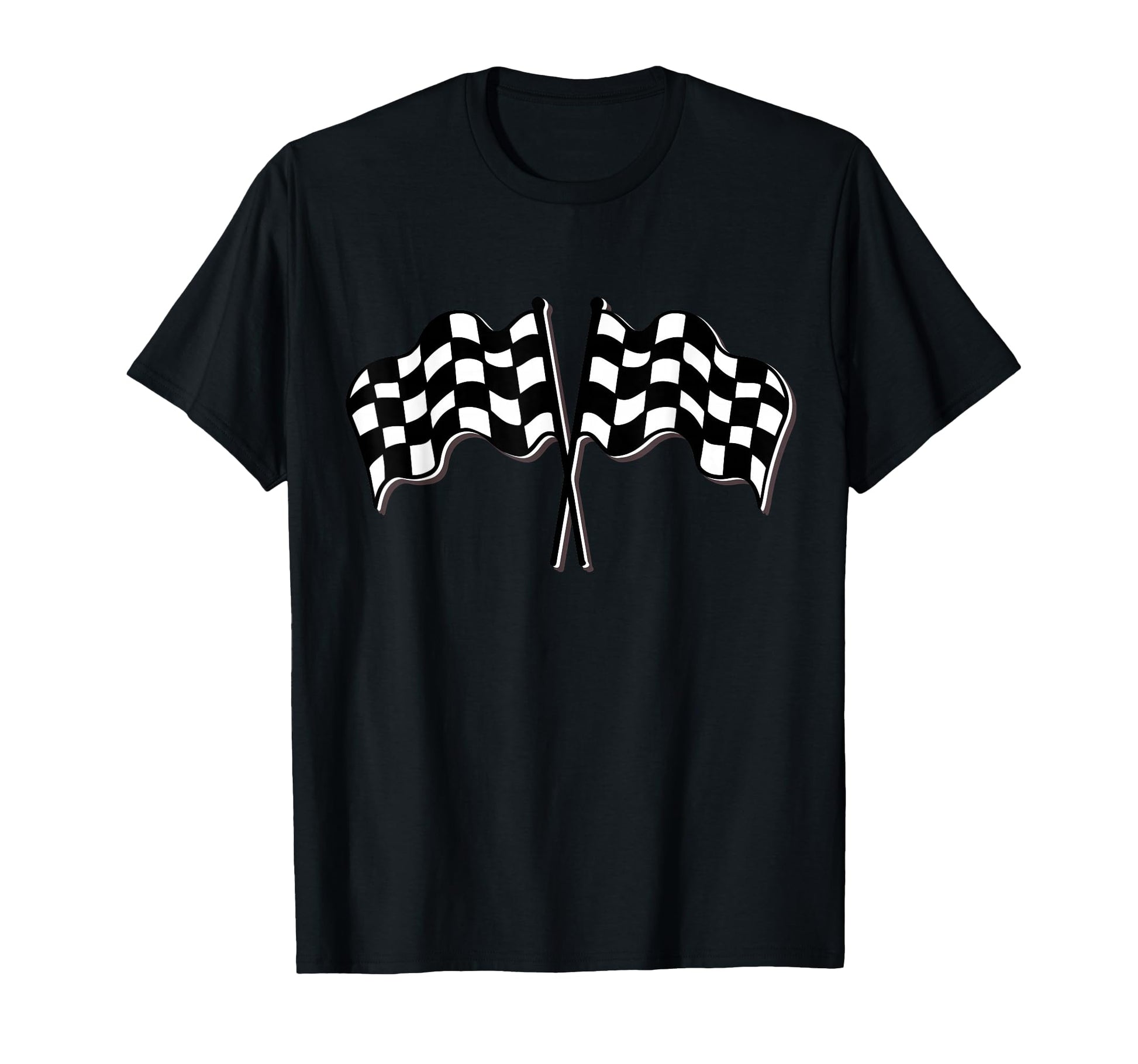 Racing Car Checkered Finish Line Flag T-Shirt - Trendy Graphic Unisex - T-Shirt, Sweatshirt, Hoodie