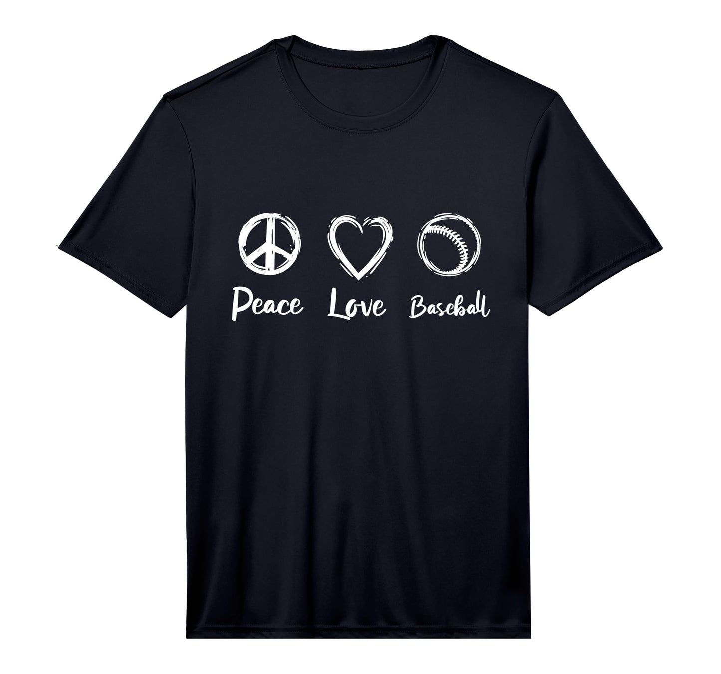 Peace Love Baseball Love Baseball Fan T-Shirt - Novelty Apparel for Adults - T-Shirt, Sweatshirt, Hoodie