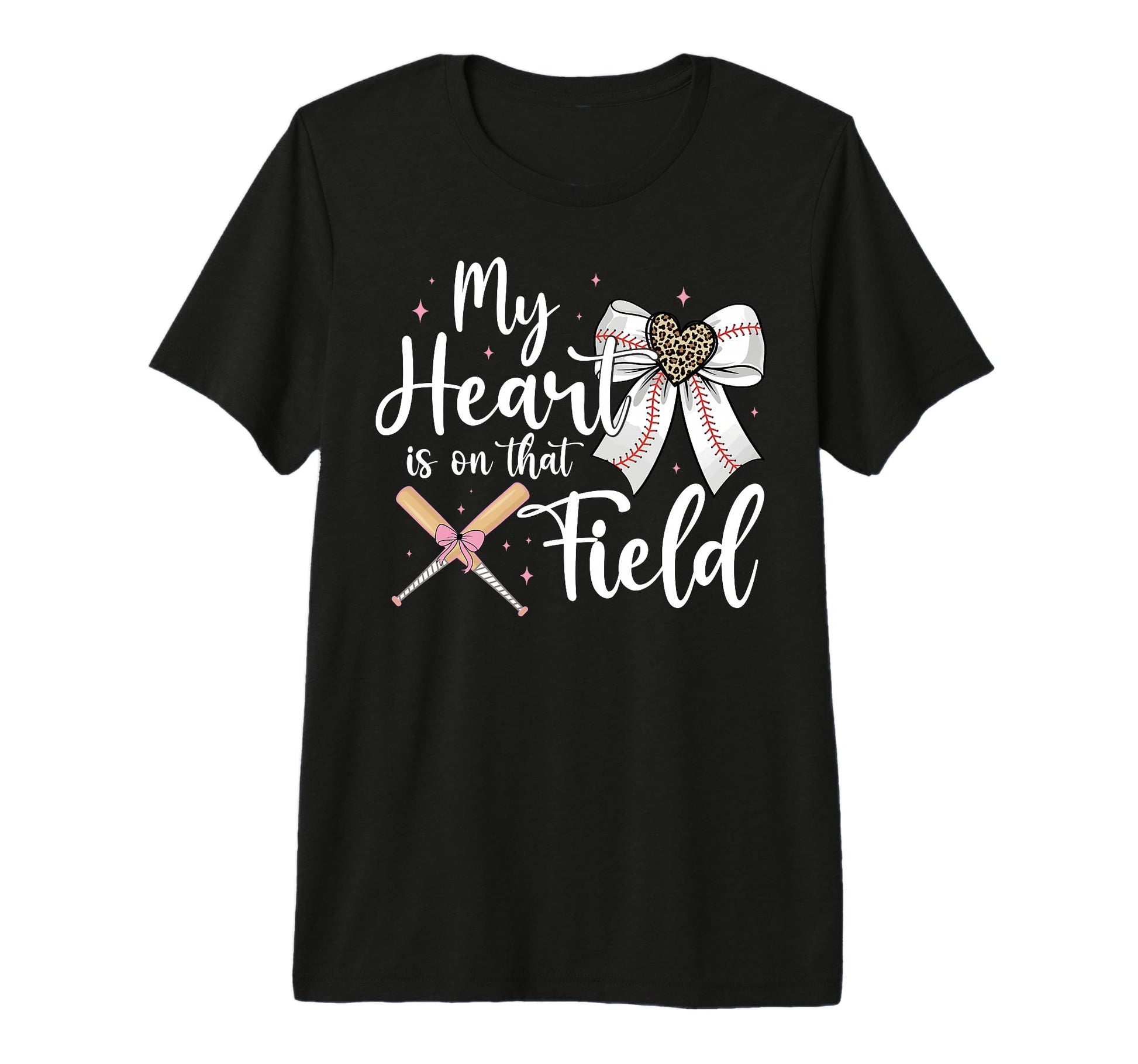Baseball Mom My Heart Is That Field T-Shirt - Minimalist Print for Adults - T-Shirt, Sweatshirt, Hoodie