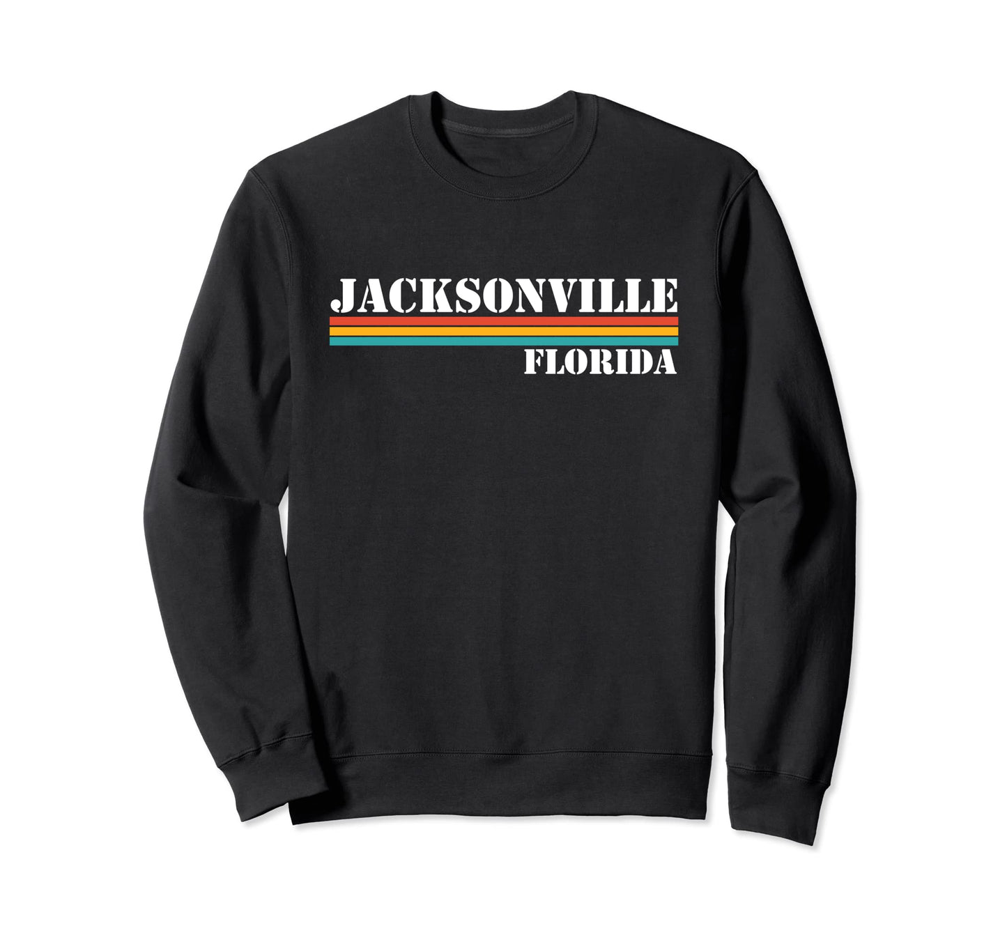 Jacksonville Florida Stripes Sweatshirt - Casual Everyday Wear Men Women - T-Shirt, Sweatshirt, Hoodie