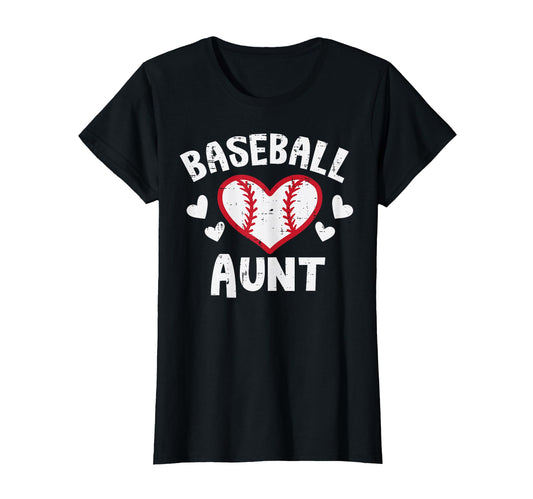 Baseball Aunt Heart Family Matching T-Shirt - Unique Graphic Men Women - T-Shirt, Sweatshirt, Hoodie