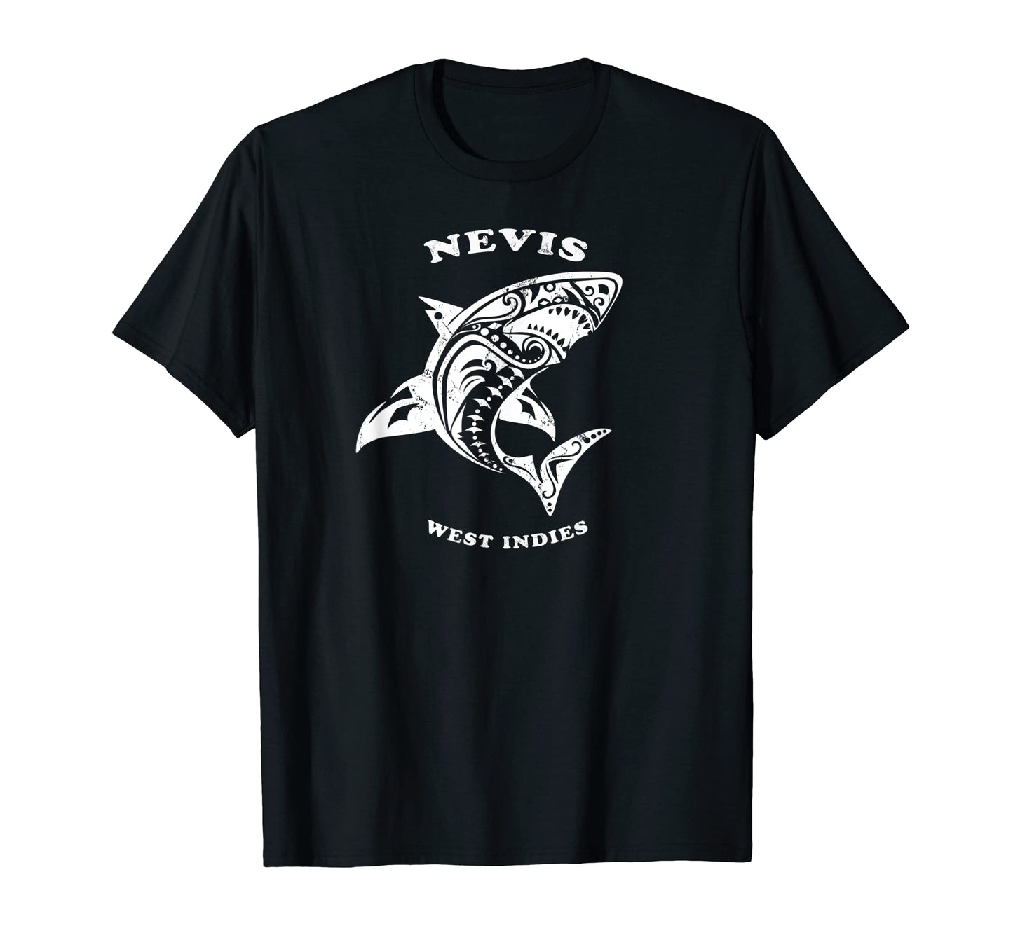 Nevis West Indies Tribal Shark T-Shirt - Aesthetic Graphic for Adults - T-Shirt, Sweatshirt, Hoodie