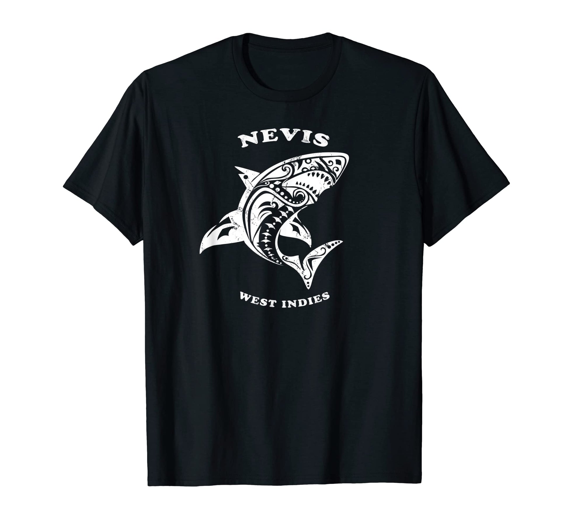 Nevis West Indies Tribal Shark T-Shirt - Aesthetic Graphic for Adults - T-Shirt, Sweatshirt, Hoodie