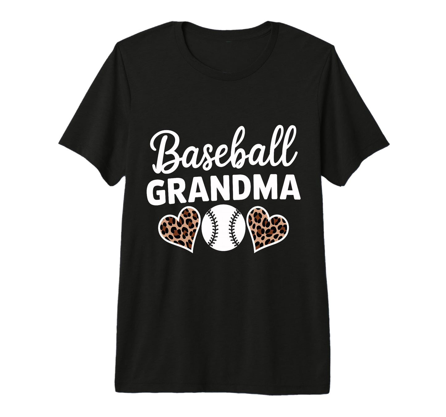 Baseball Grandma Funny Leopard Heart T-Shirt - Streetwear Style for Adults - T-Shirt, Sweatshirt, Hoodie