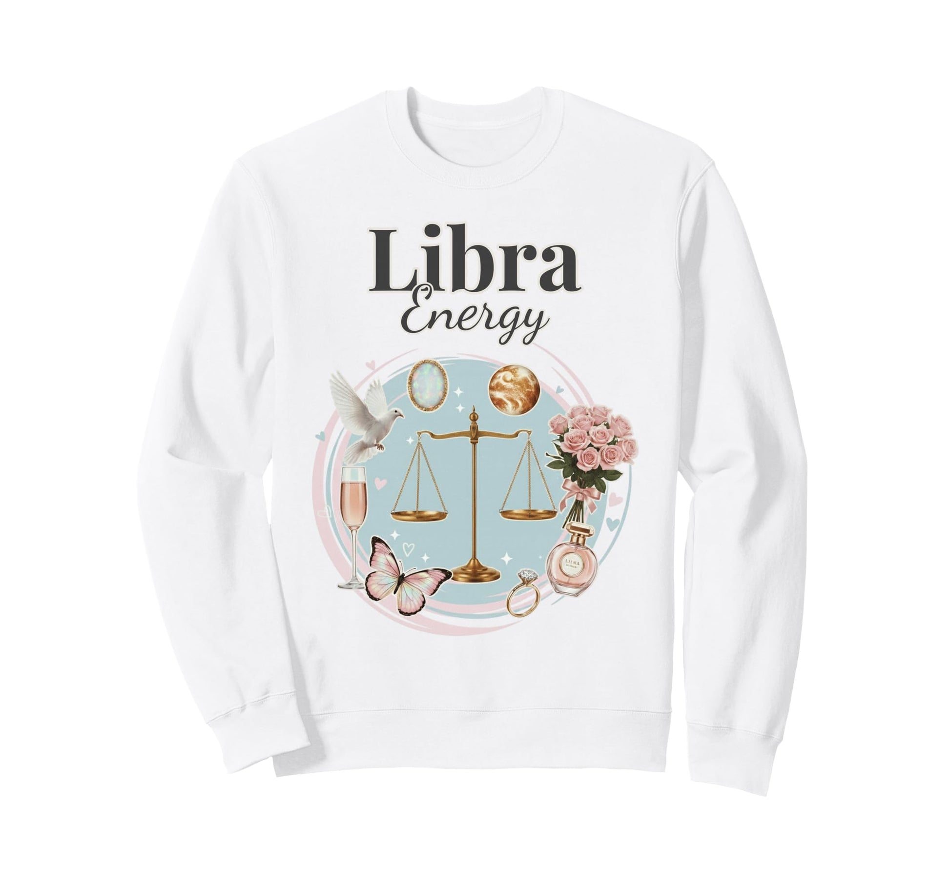 Libra Energy Zodiac Birthday Y2K Sweatshirt - Minimalist Print Men Women - T-Shirt, Sweatshirt, Hoodie