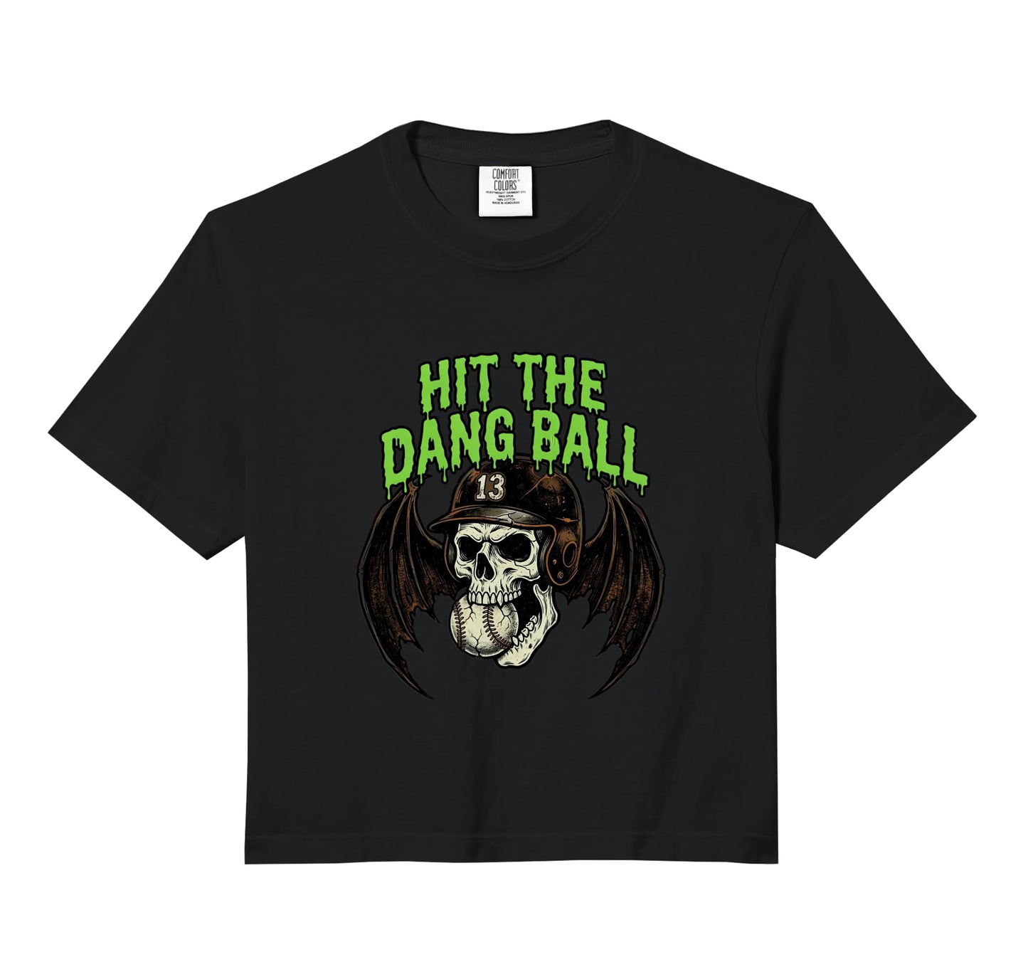 Hit Dang Ball Baseball Skull Bat Wings Hoodie - Minimalist Print Men Women - T-Shirt, Sweatshirt, Hoodie