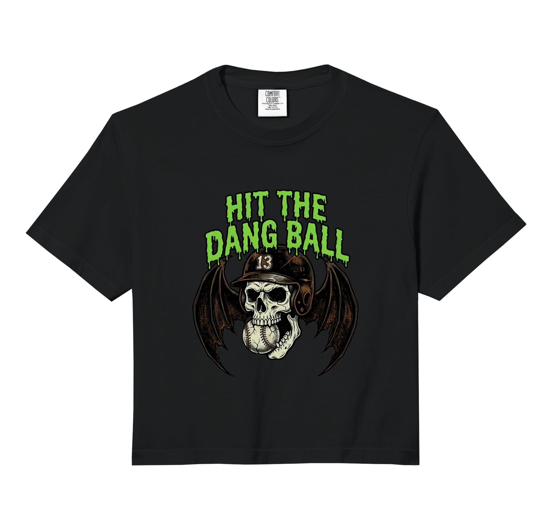 Hit Dang Ball Baseball Skull Bat Wings Hoodie - Minimalist Print Men Women - T-Shirt, Sweatshirt, Hoodie