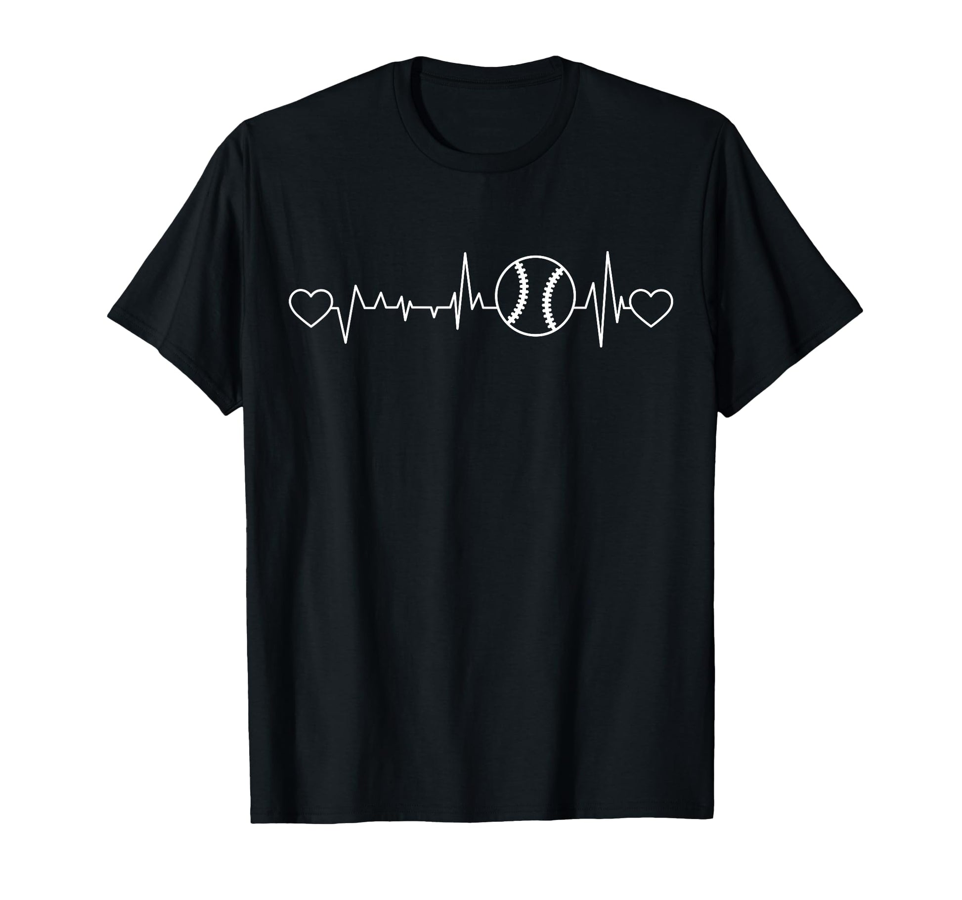 Baseball Heartbeat Funny Ekg Heart T-Shirt - Aesthetic Graphic for Adults - T-Shirt, Sweatshirt, Hoodie