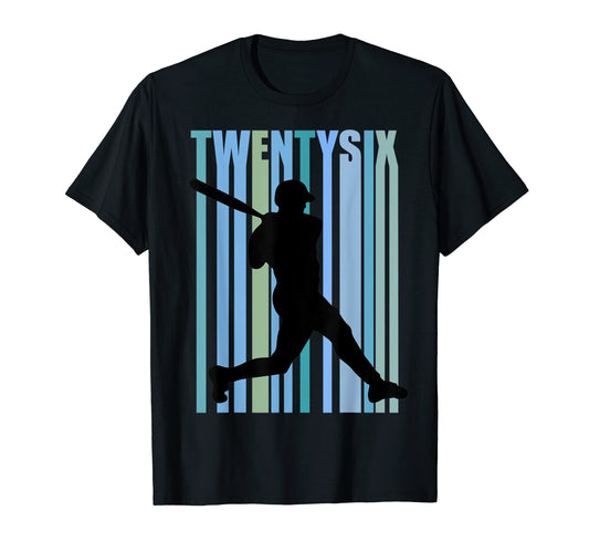 26Th Birthday Mens Baseball Batter T-Shirt - Minimalist Print for Adults - T-Shirt, Sweatshirt, Hoodie