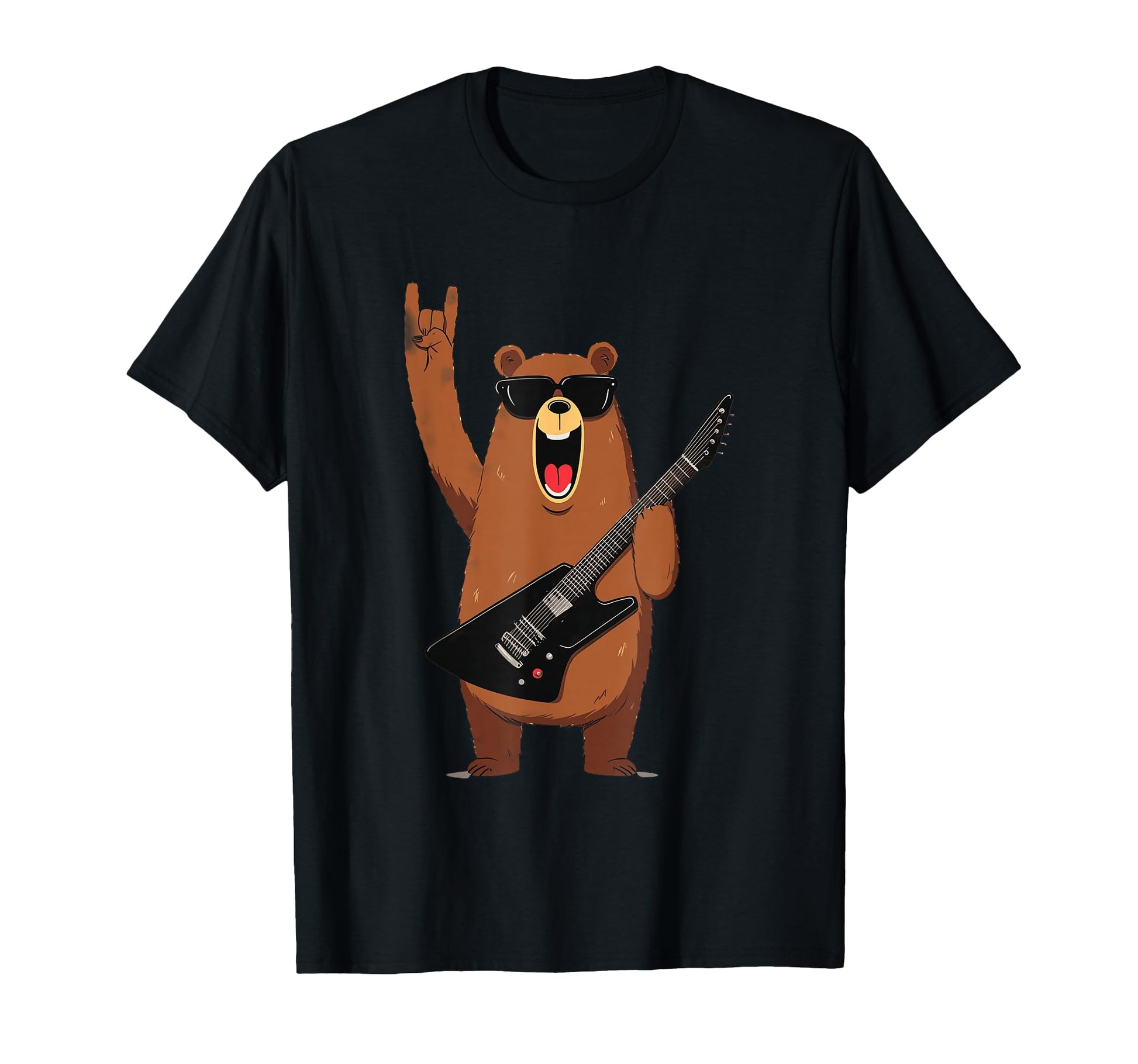 Funny Bear Guitar Player Rock And Roll T-Shirt - Streetwear Style Men Women - T-Shirt, Sweatshirt, Hoodie