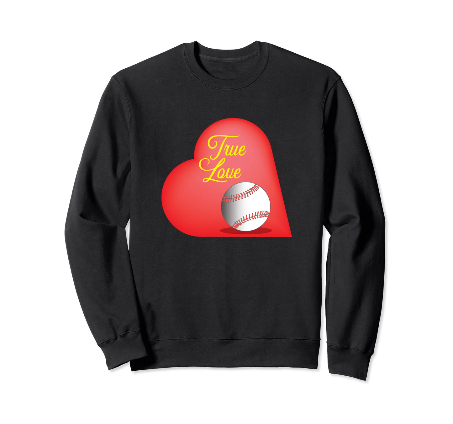 True Love Baseball Valentine Sweatshirt - Minimalist Print for Adults - T-Shirt, Sweatshirt, Hoodie