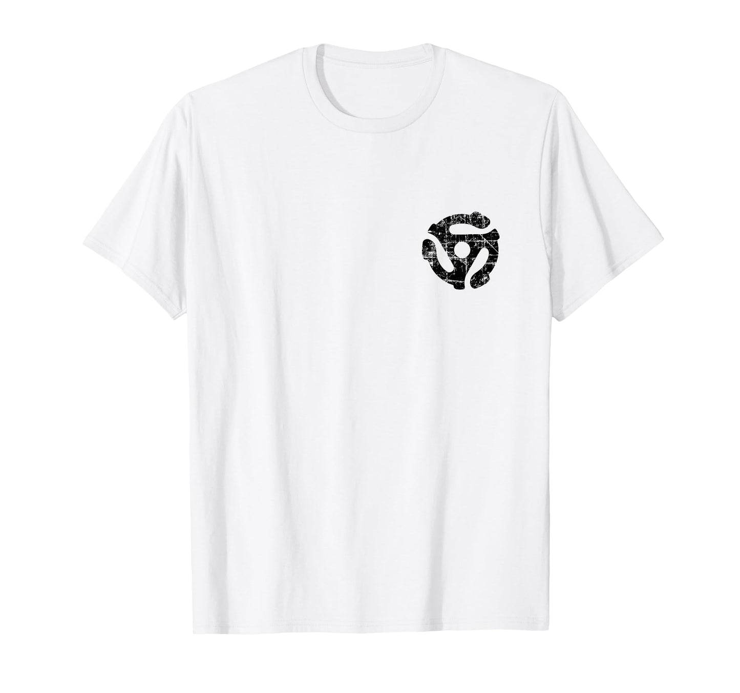 45 Rpm Record Adapter Black Left T-Shirt - Trendy Graphic for Adults - T-Shirt, Sweatshirt, Hoodie