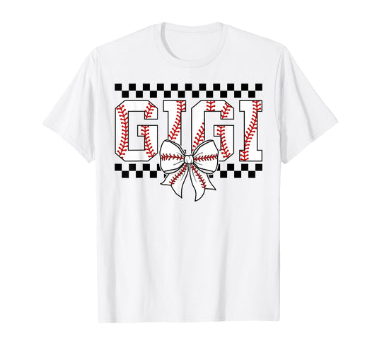 Baseball Gigi Coquette Bow Game Day T-Shirt - Unique Graphic for Adults - T-Shirt, Sweatshirt, Hoodie