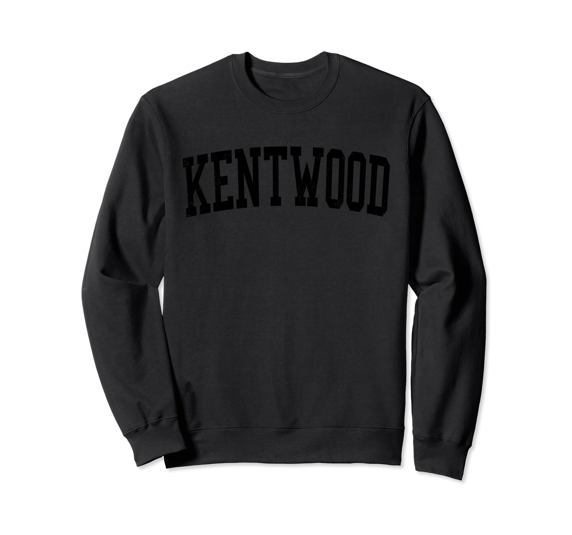 Kentwood Mi Distressed Black Varsity Sweatshirt - Trendy Graphic Unisex - T-Shirt, Sweatshirt, Hoodie
