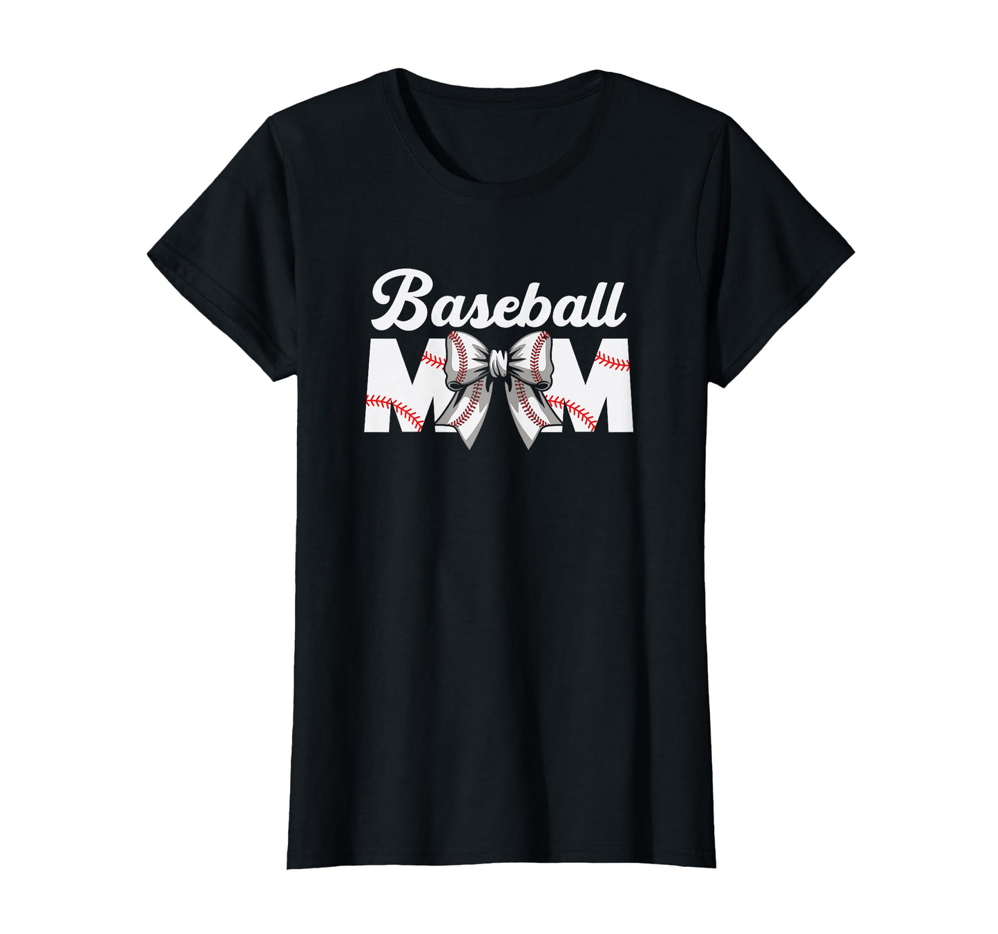 Baseball Mom Gift Bow Game Day T-Shirt - Custom Art Print Men Women - T-Shirt, Sweatshirt, Hoodie