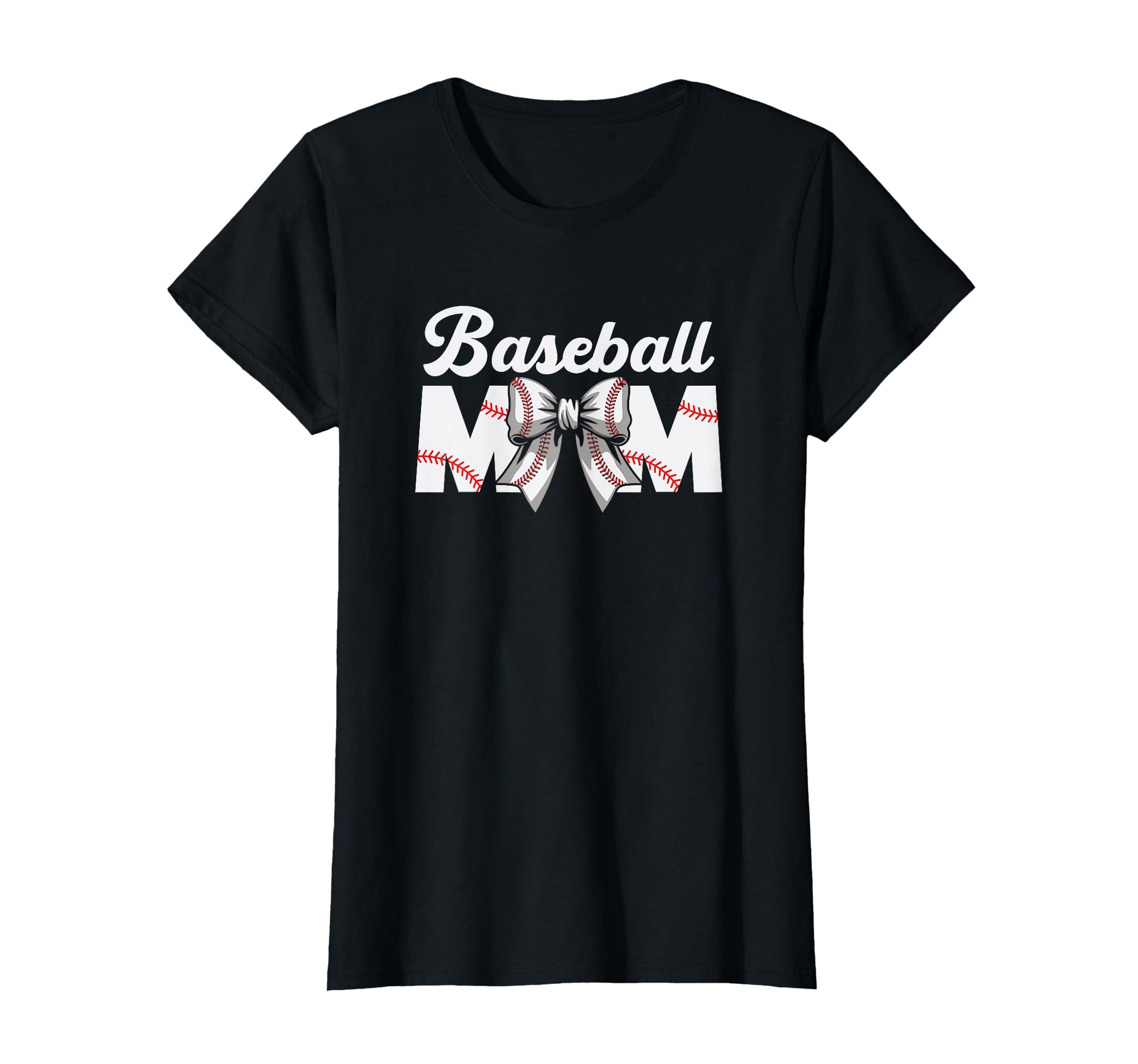 Baseball Mom Gift Bow Game Day T-Shirt - Custom Art Print Men Women - T-Shirt, Sweatshirt, Hoodie