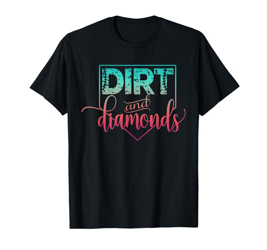 Baseball Game Day Dirt Diamonds Player T-Shirt - Unique Graphic for Adults - T-Shirt, Sweatshirt, Hoodie